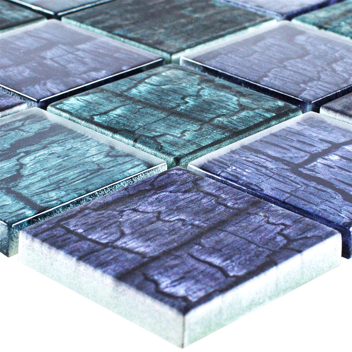 Ciotola Decorativa In Mosaico Di Vetro Fatta A Mano - Artigianato Tradizionale Balinese Per La Casa - Blu, 15 Cm