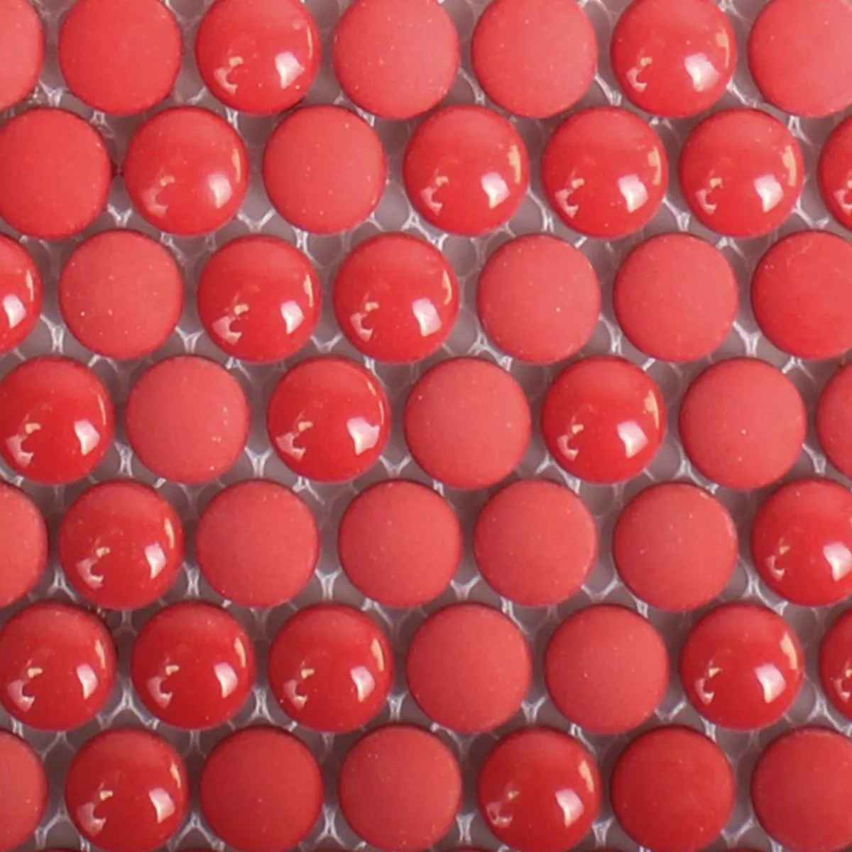 Campione Mosaico Di Vetro Piastrelle Bonbon Rotonda Eco Rosso