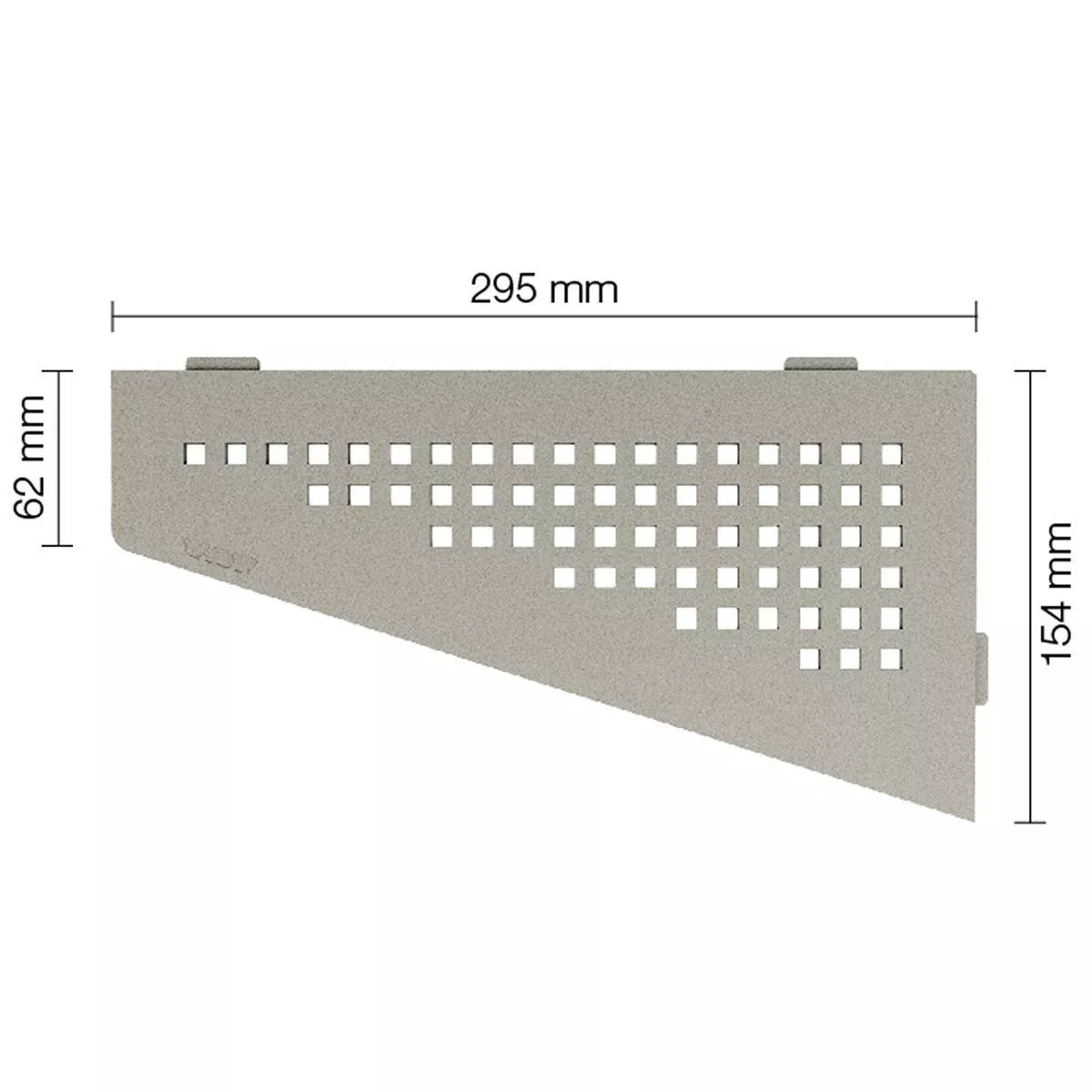 Mensola a muro Mensola per doccia Schlüter quadrata 15,4x29,5 cm quadrata grigia