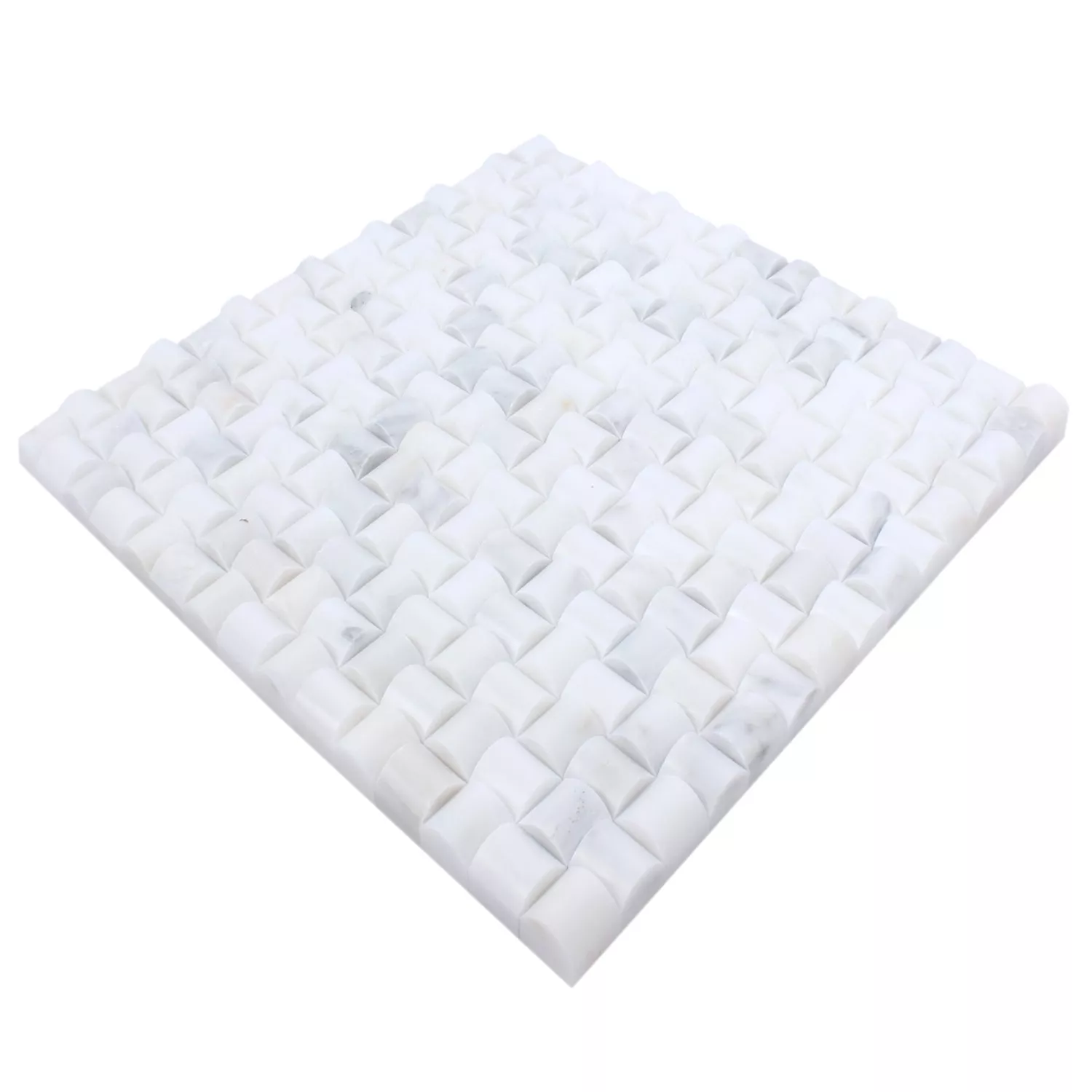 Mosaico Pietra Naturale Everest 3D Bianco