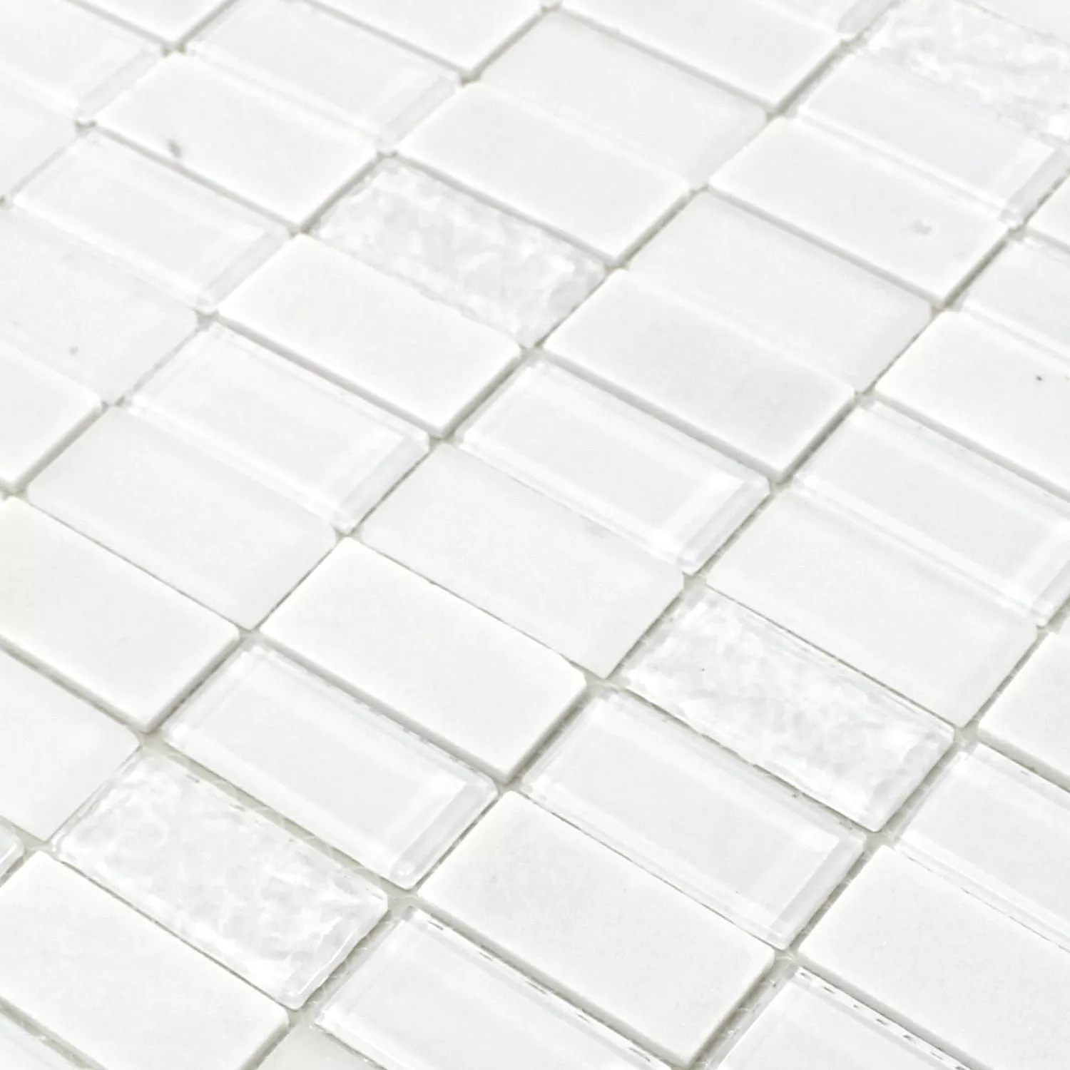 Autoadesivoe Mosaico Pietra Naturale Vetro Mix Bianco Lucidato