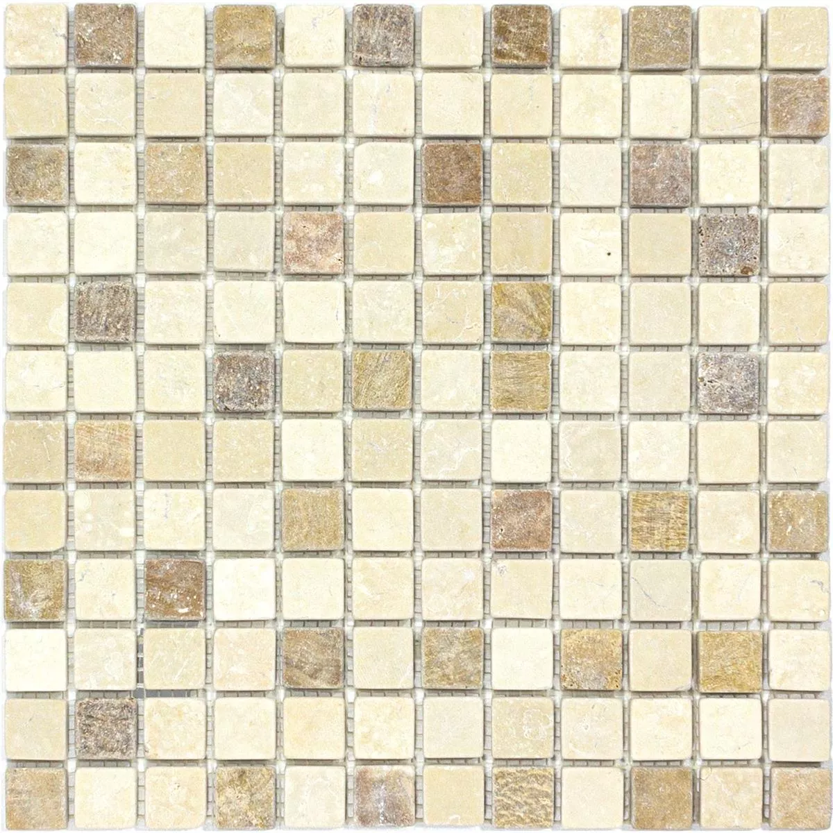 Marmo Mosaico In Pietra Naturale Piastrelle Lorentes Marrone Chiaro Mix