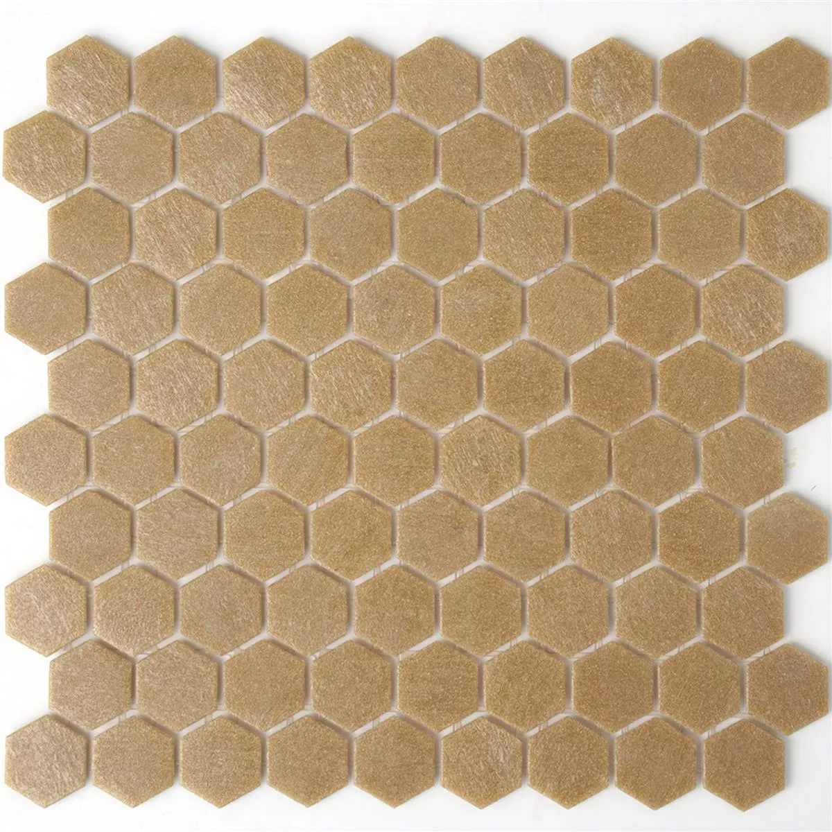 Mosaico Di Vetro Piastrelle Trend-Vi Esagono 182 Marrone Chiaro