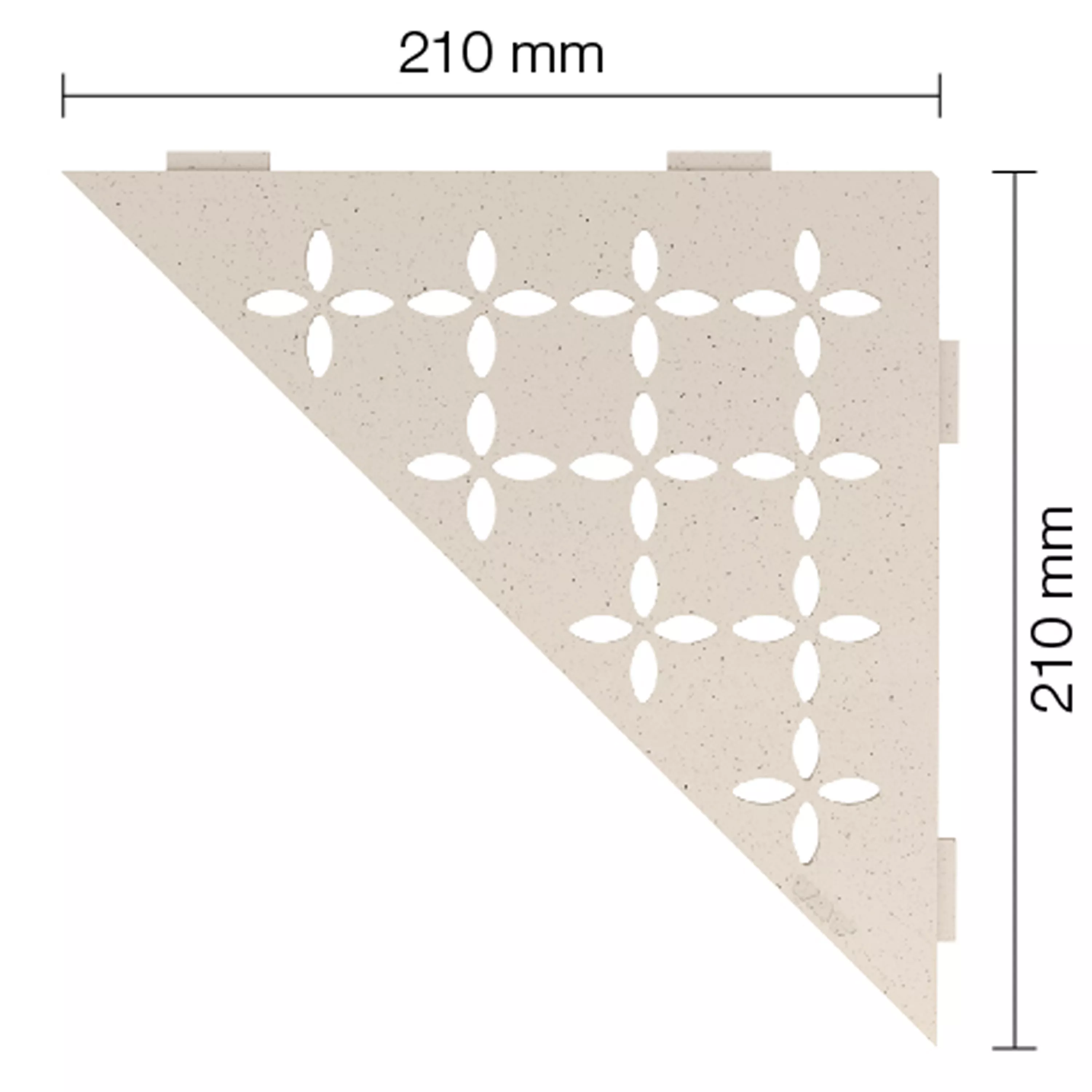 Mensola a muro Mensola per doccia Schlüter triangolo 21x21 cm floreale avorio