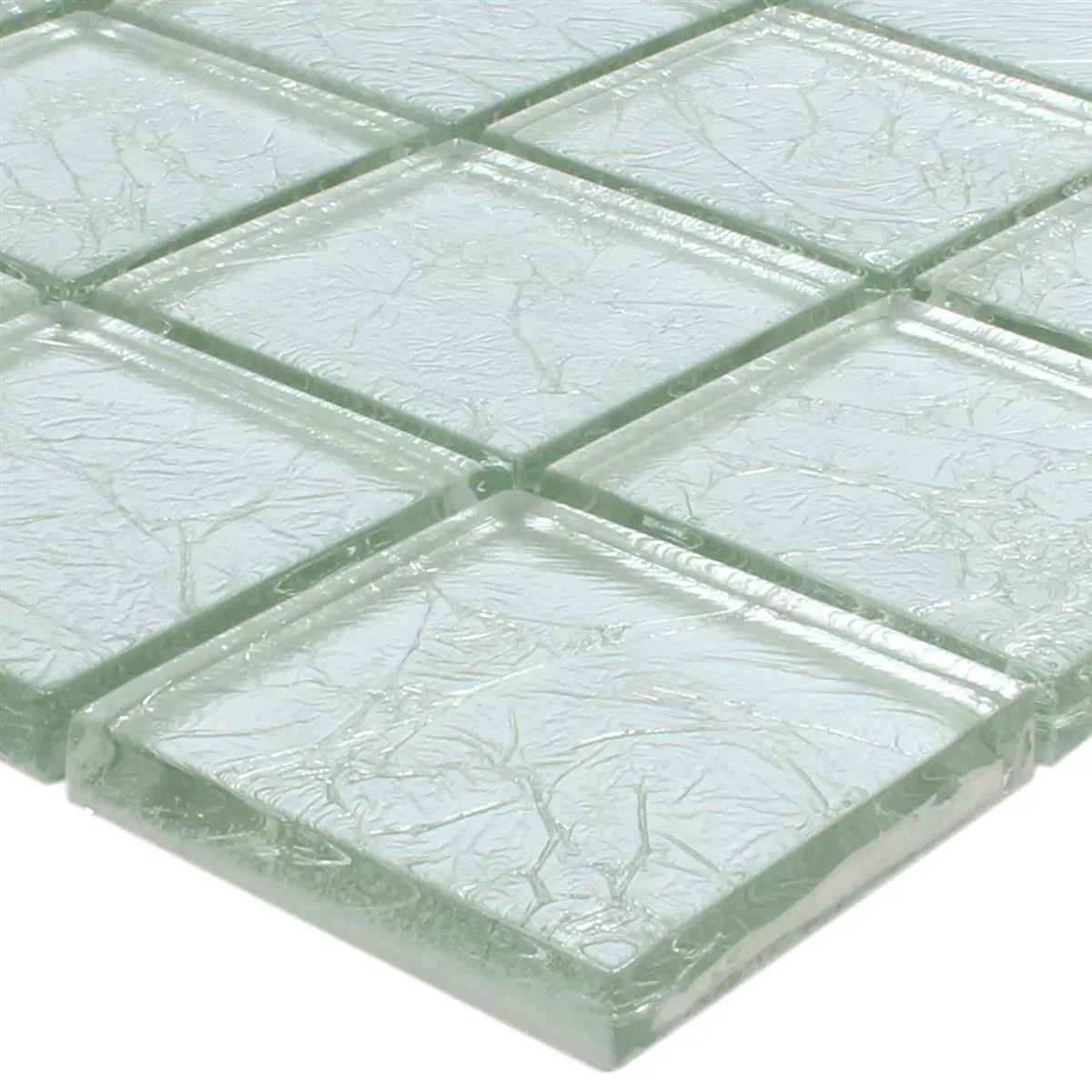 Mosaico Vetro Lucca Argento 48x48x8mm