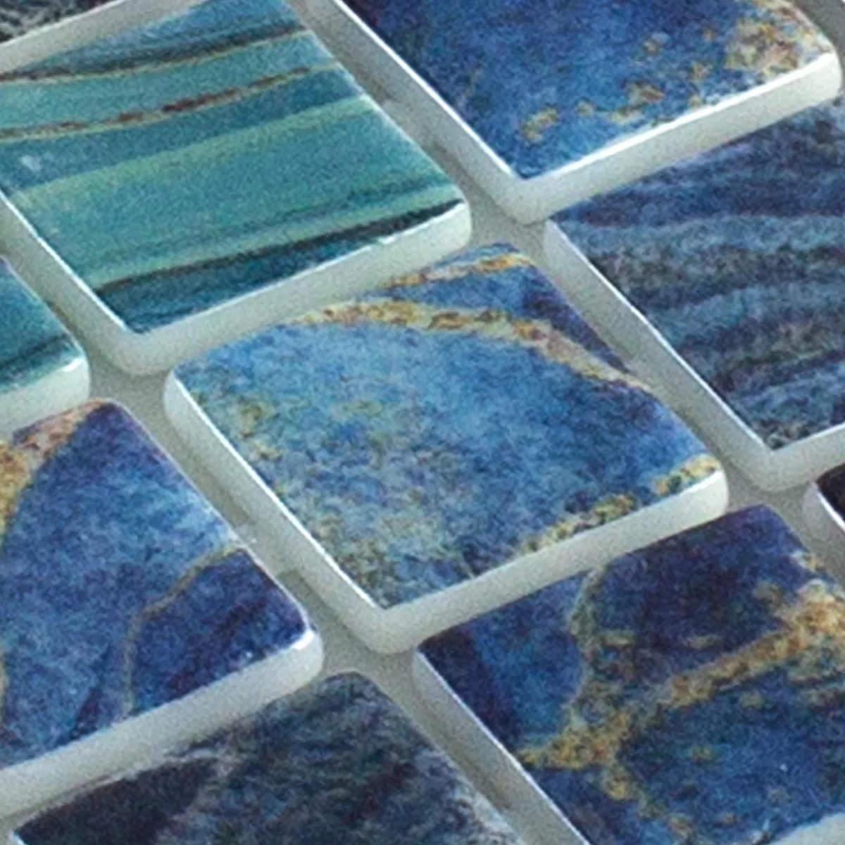 Campione Mosaico vetro piscina Baltic Blu Turchese