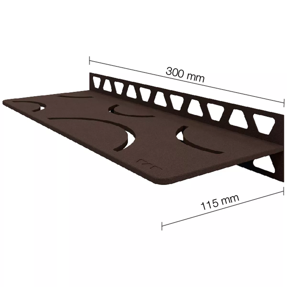 Mensola per doccia Mensola a muro Schlüter rettangolare 30x11,5 cm Curva Bronzo