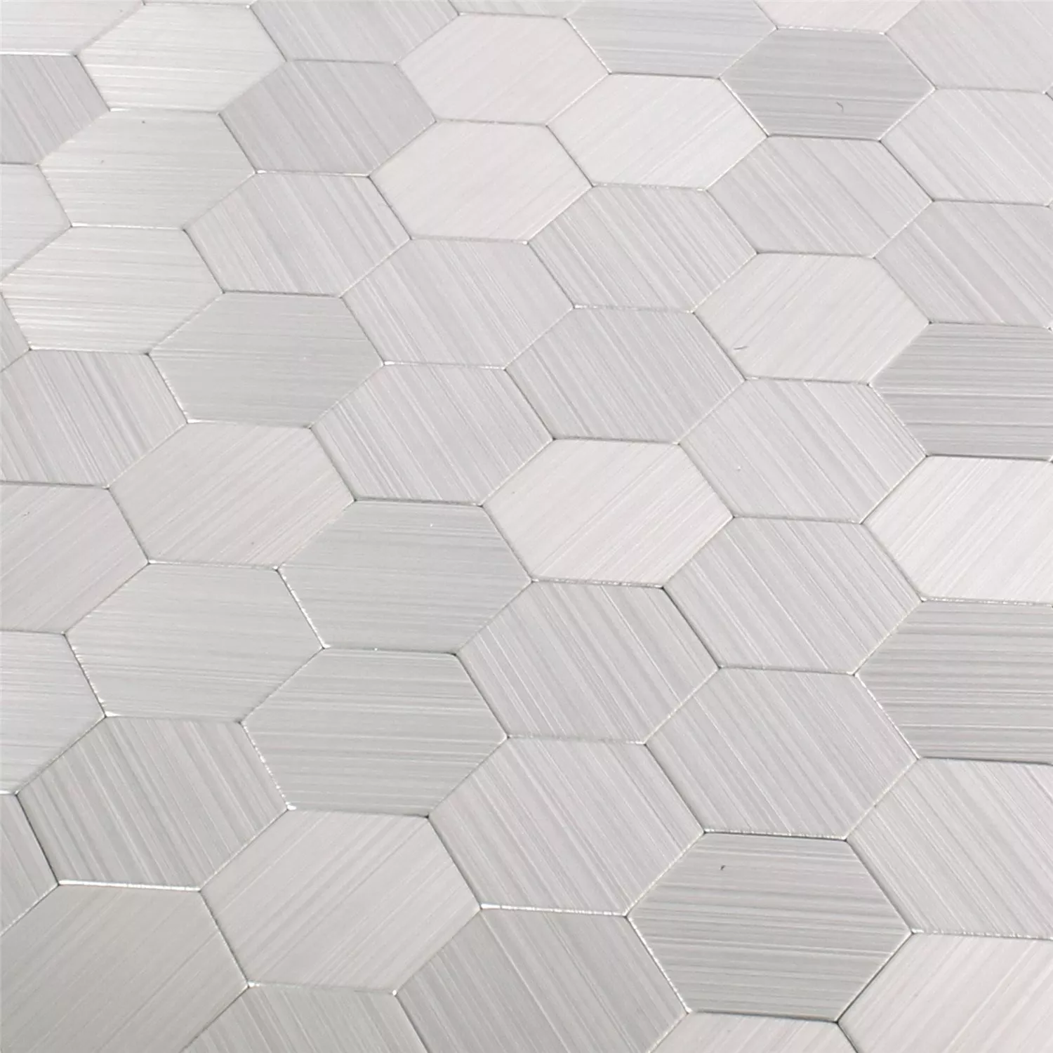 Campione Mosaico Metallo Autoadesivo Mikros Argento Hexagon