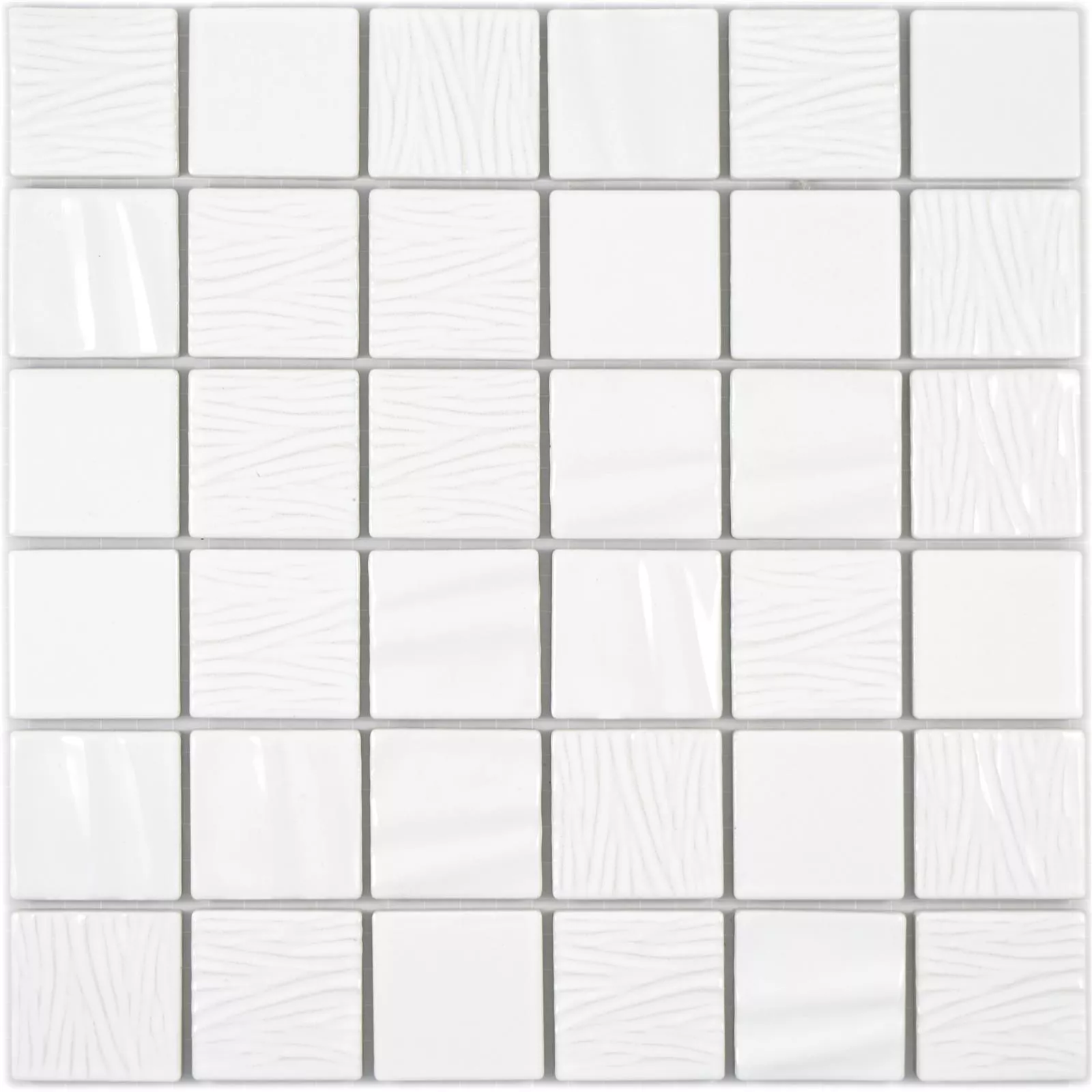 Campione Ceramica Mosaico Piastrelle Rokoko 3D Elegance Bianco
