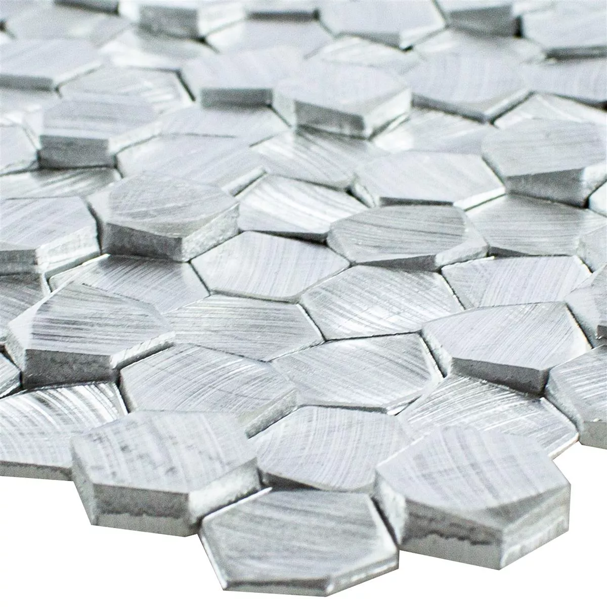 Alluminio Metallo Mosaico McAllen Argento Alluminio Metallo Mosaico McAllen Argento