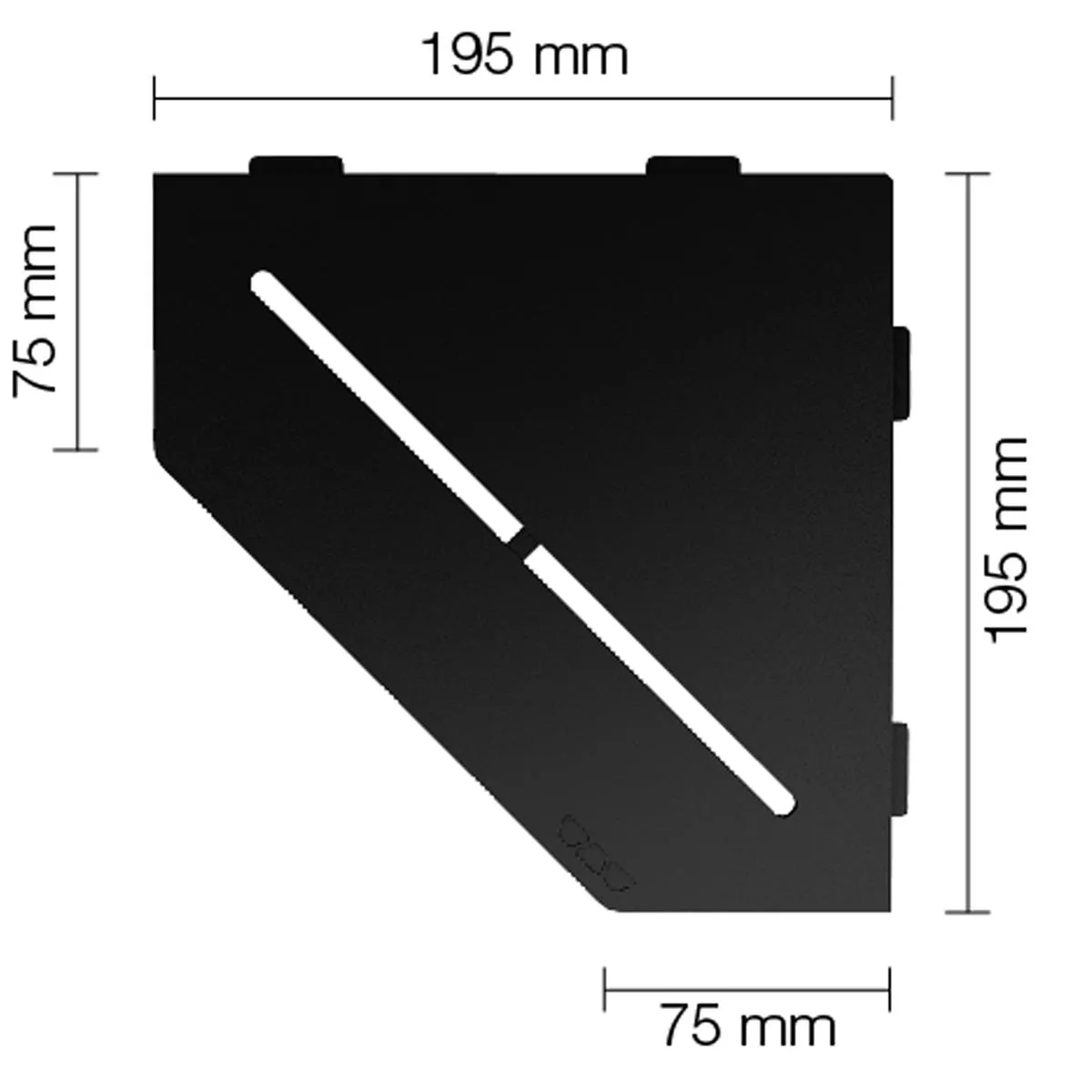 Mensola a muro Mensola per doccia Schlüter a 5 angoli 19,5x19,5 cm Grafite pura
