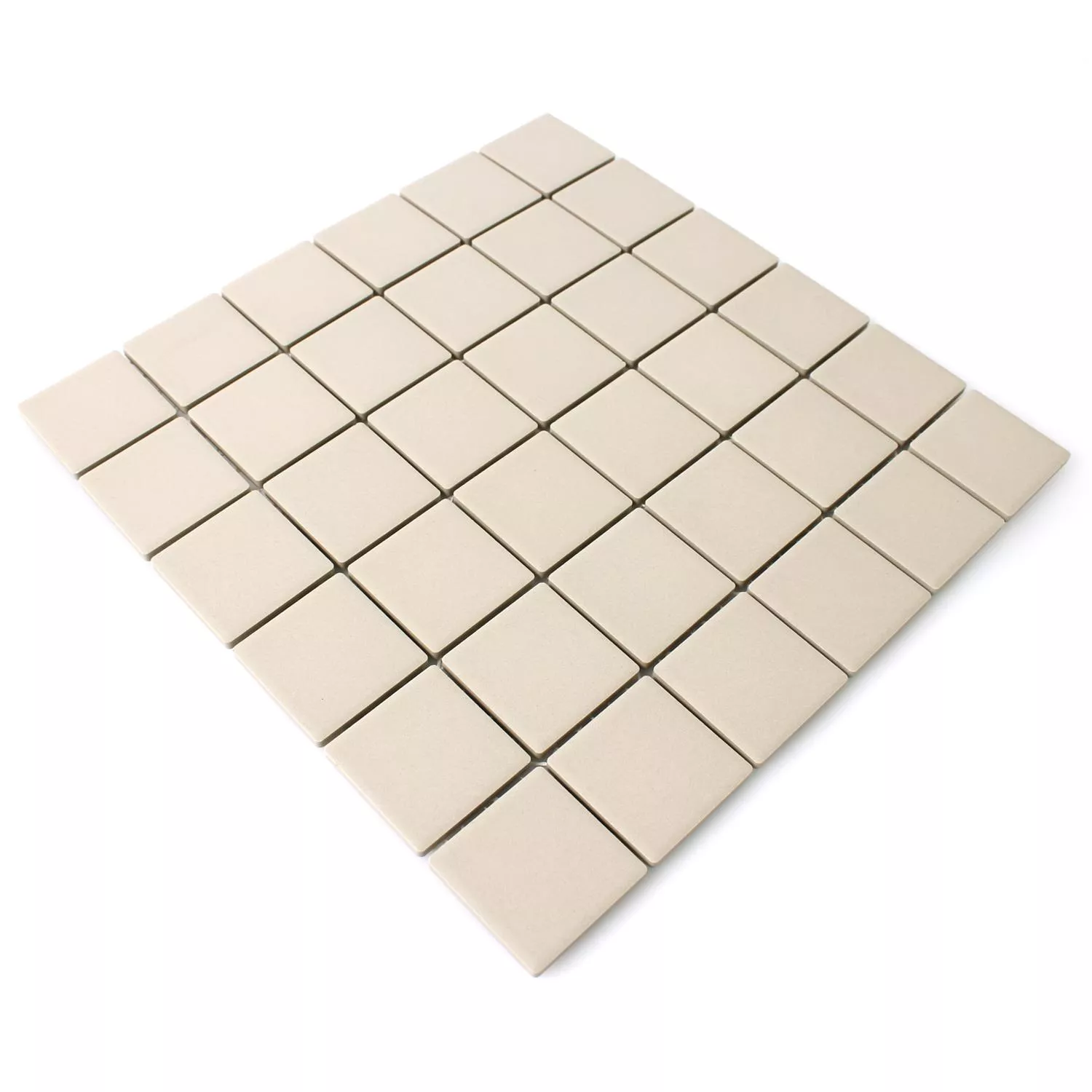 Campione Mosaico Ceramica Beige Chiaro Uni Antiscivolo Non Smaltato