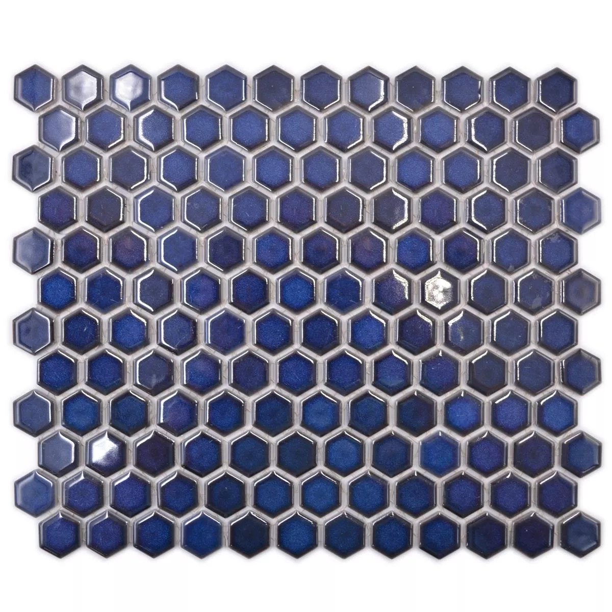 Campione da Ceramica Mosaico Salomon Esagono Cobalto Blu H23
