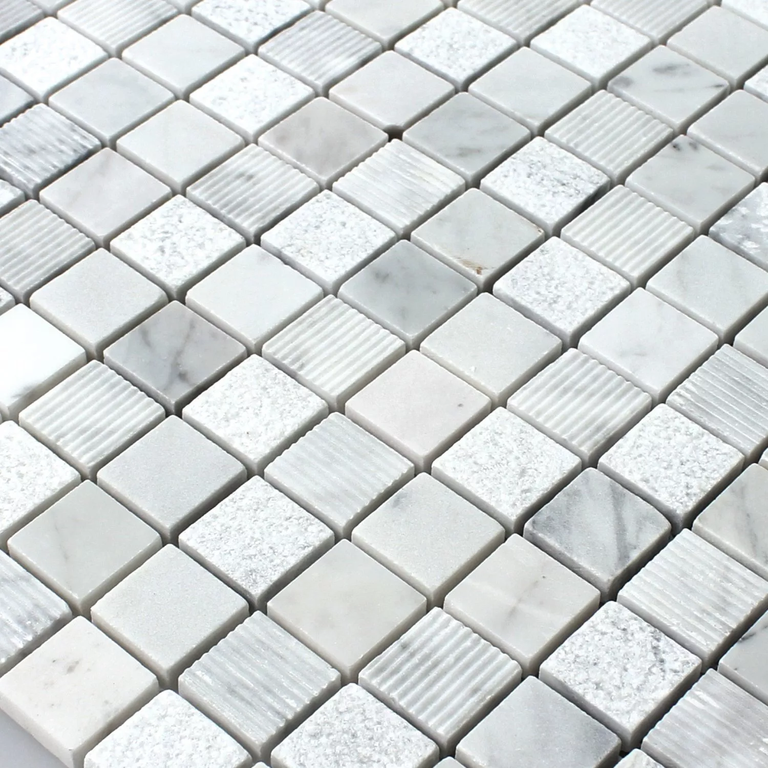 Campione Mosaico Pietra Naturale Carrara Bianco
