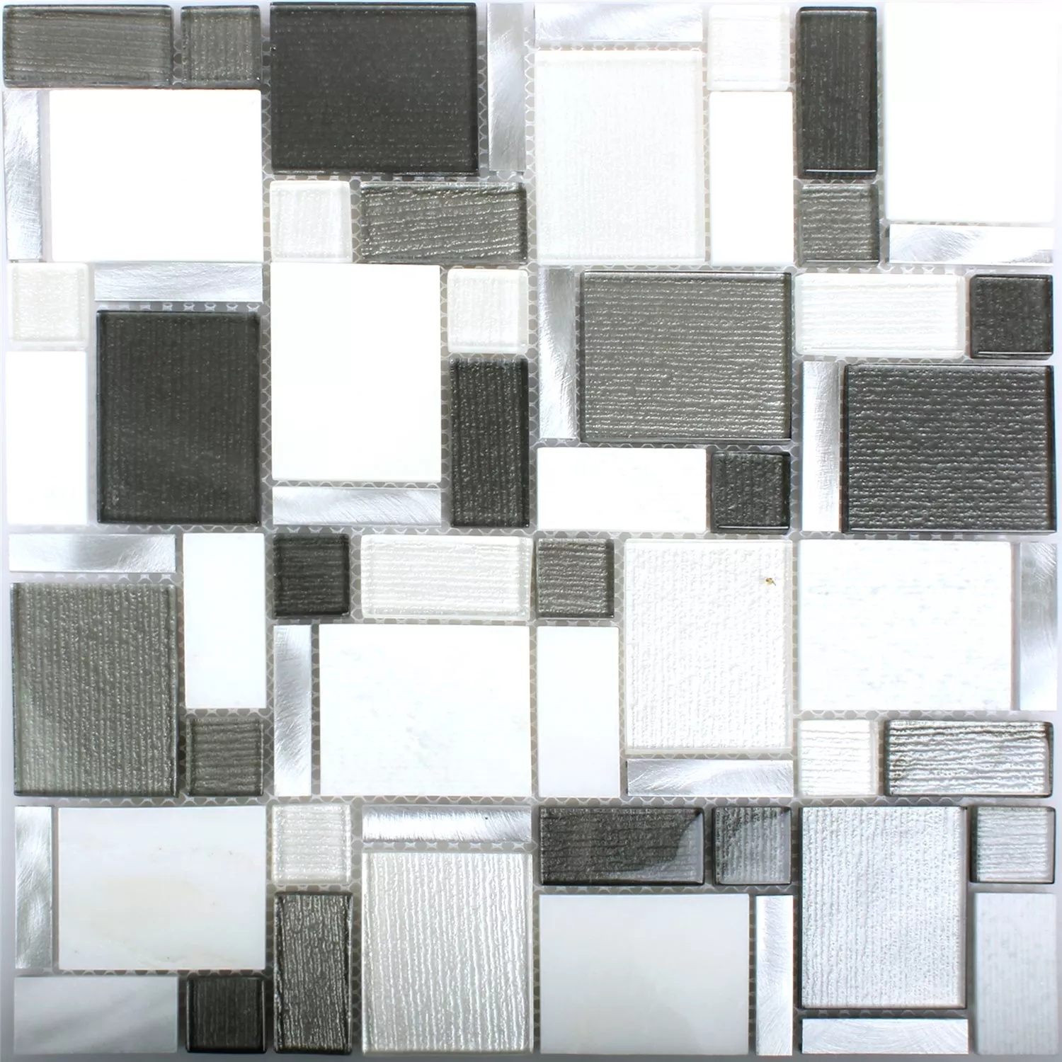 Mosaico Materiale Mix Echo Bianco Grigio