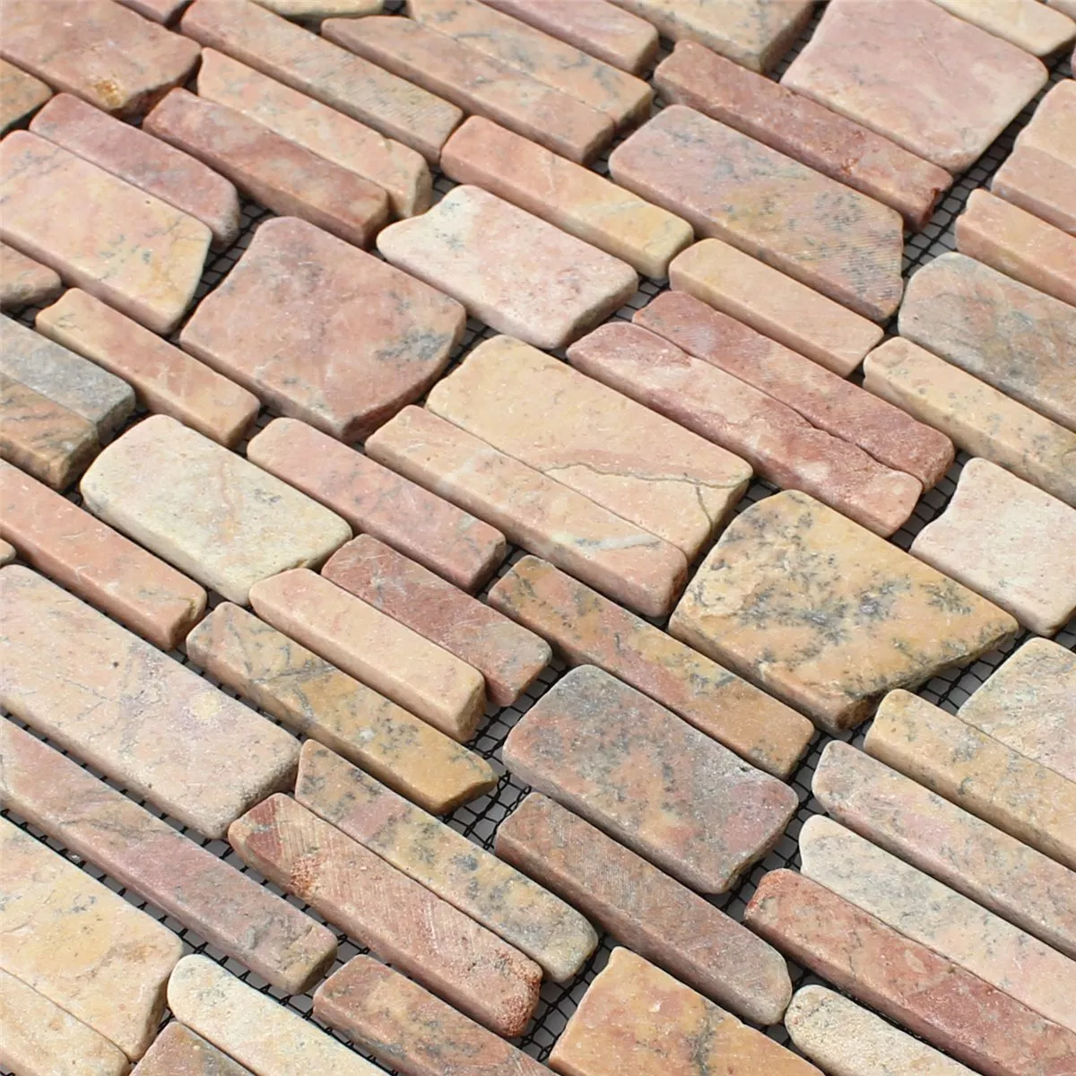 Campione Mosaico Marmo Pietra Naturale Brick Rosso Verona