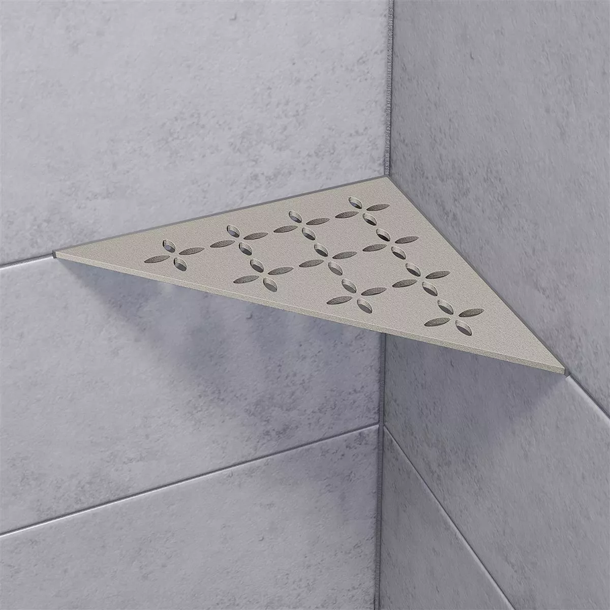 Mensola a muro Mensola per doccia Schlüter triangolo 21x21 cm floreale grigio