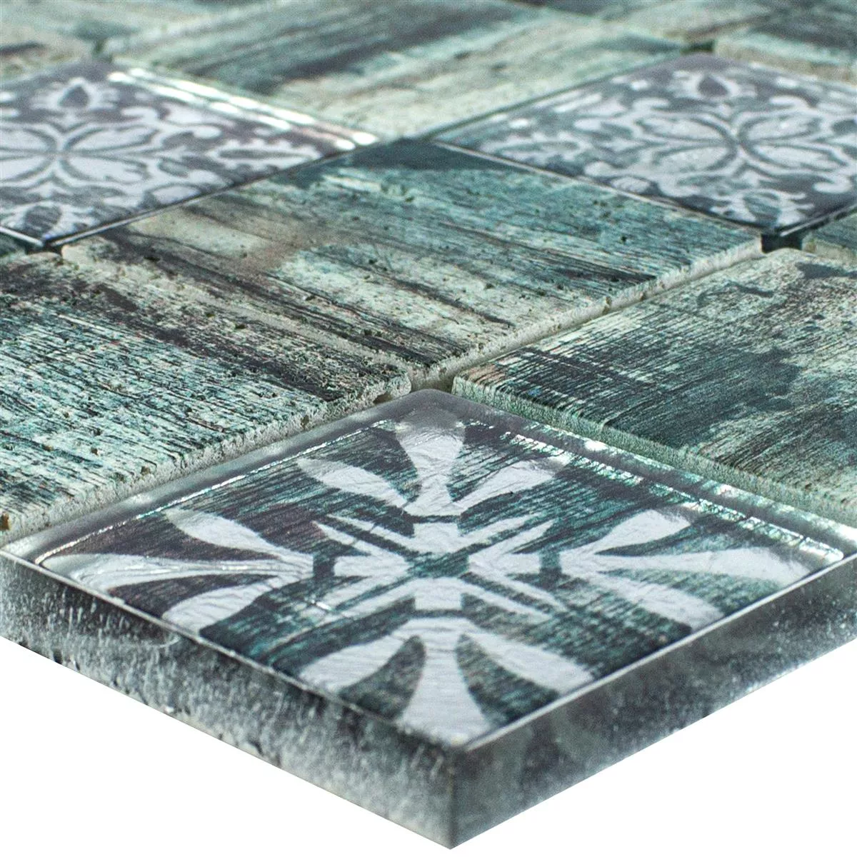 Mosaico Di Vetro Piastrelle Legno Ottica Norwalk Grigio Marrone Verde Q48 Mosaico Di Vetro Piastrelle Legno Ottica Norwalk Grigio Marrone Verde Q48