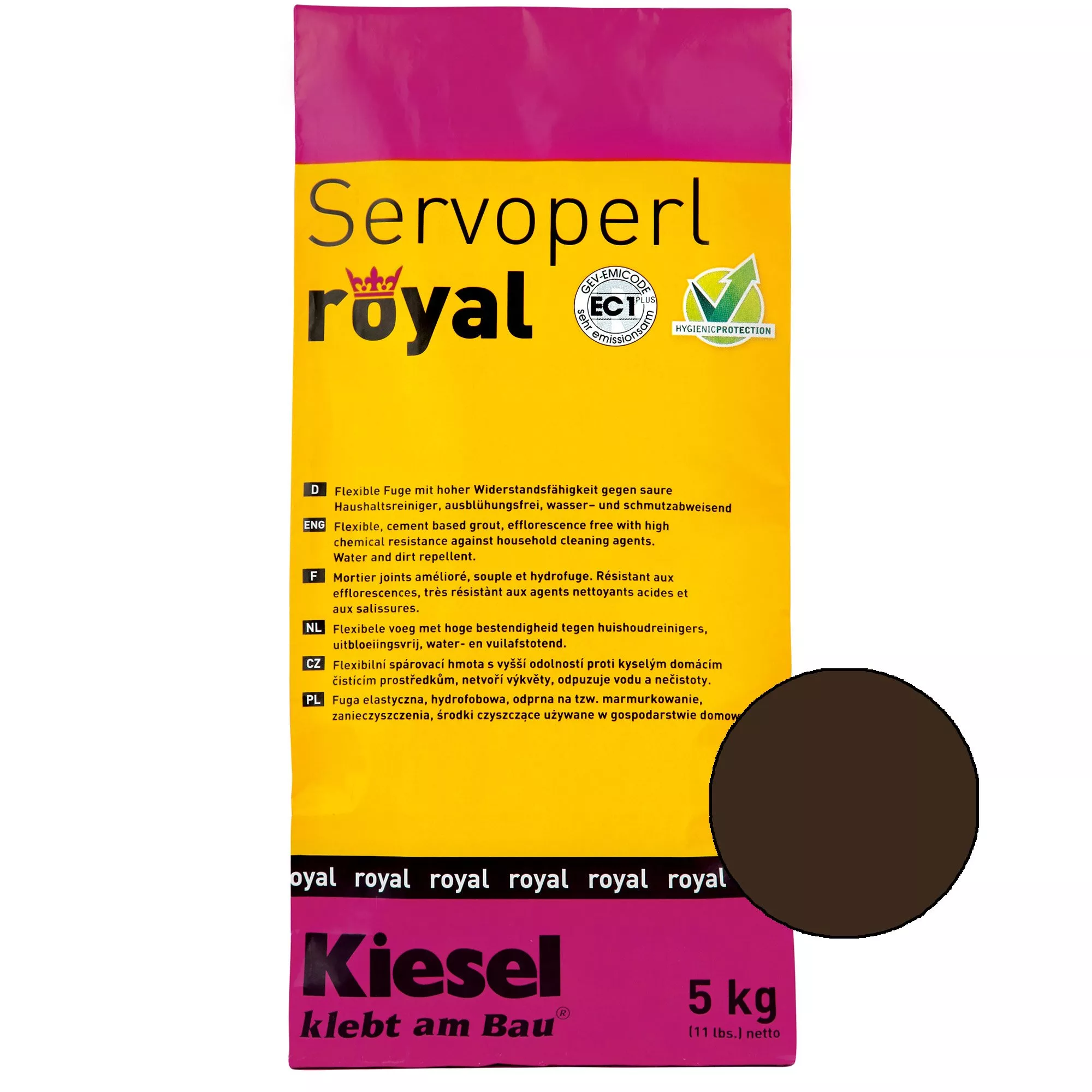 Kiesel Servoperl Royal - Giunto Flessibile, Idrorepellente E Antimacchia (caffè 5KG)