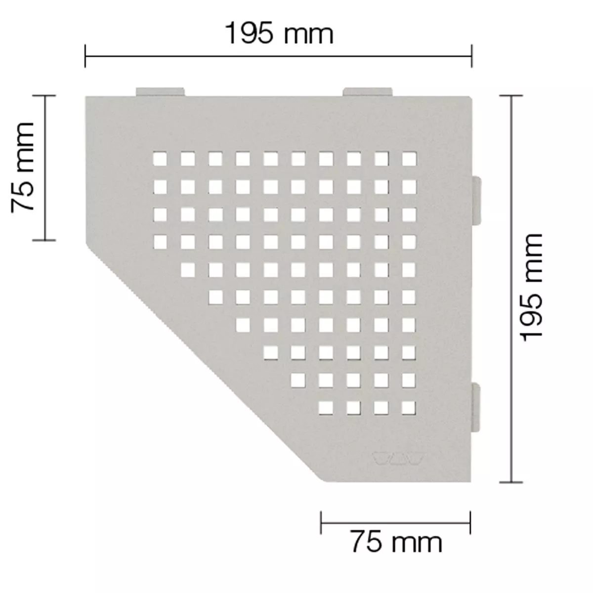 Mensola a muro Mensola per doccia Schlüter 5eck 19,5x19,5 cm quadrata Beige