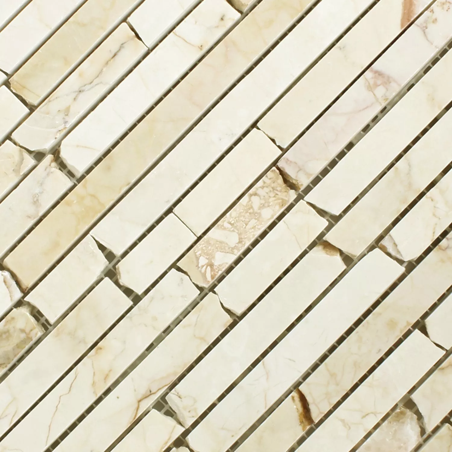 Campione Marmo Brick Mosaico Piastrella Oroen Cream Lucidato