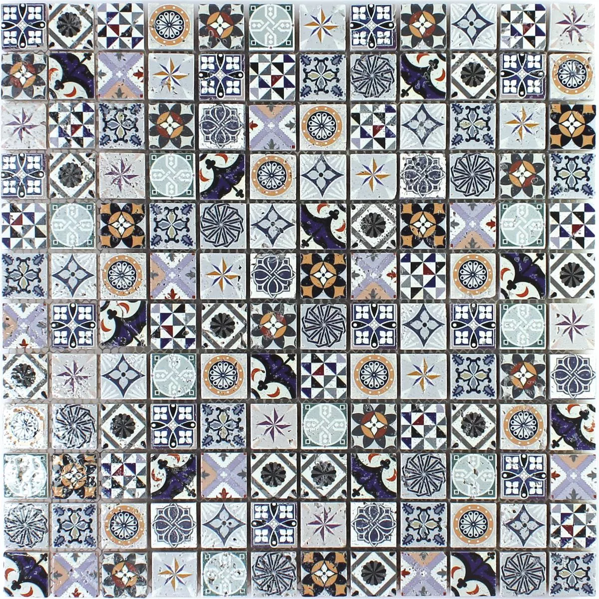 Campione Mosaico In Pietra Naturale Piastrelle Iraklion Colorato