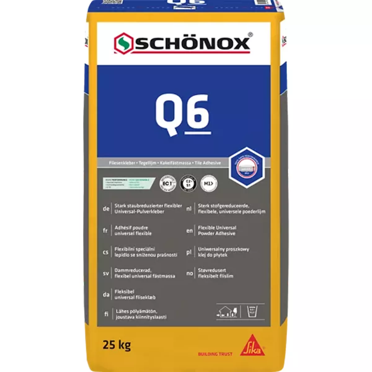 Colla Per Piastrelle Schönox Q6 - (wall & Floor) Adesivo Universale (25Kg)