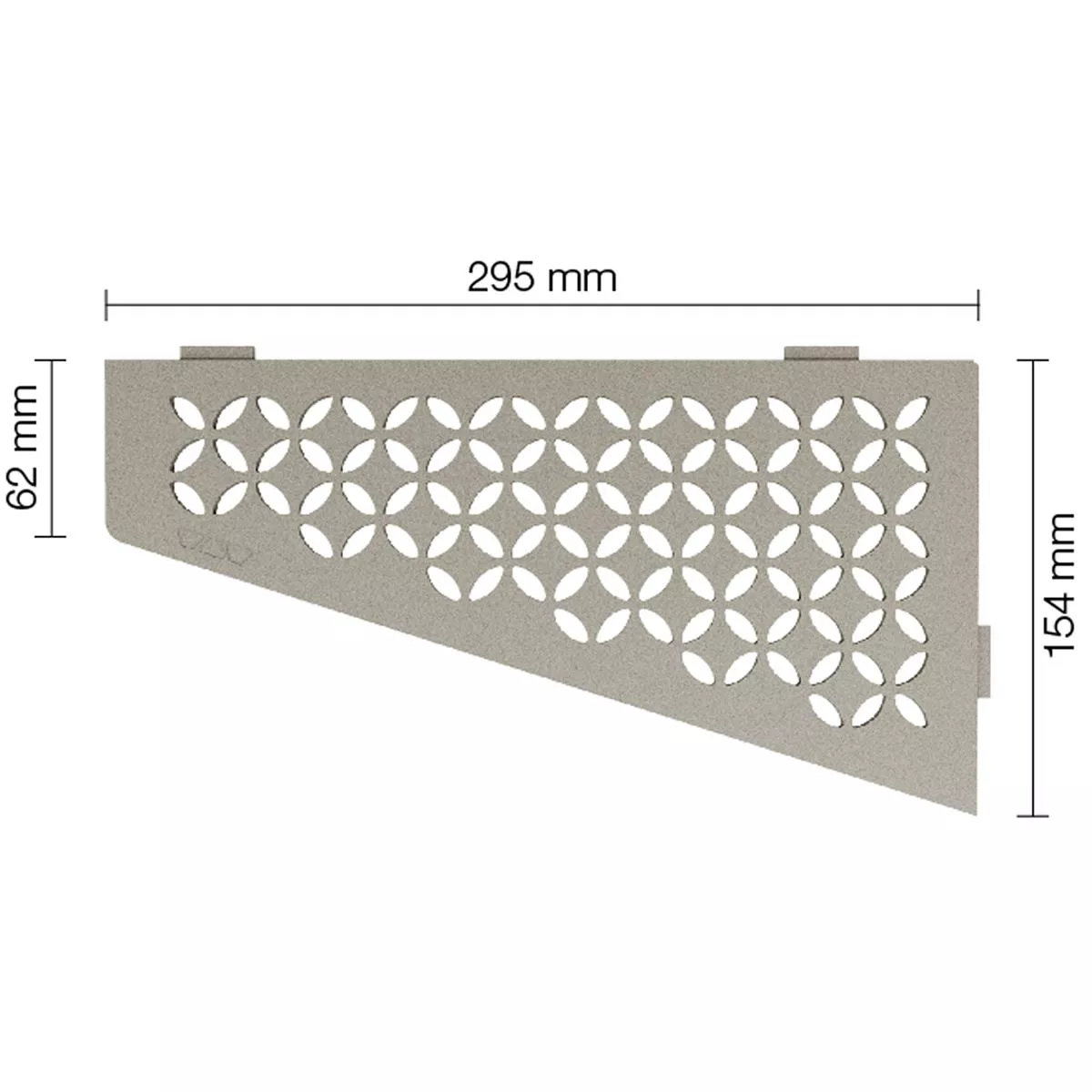 Mensola a muro Mensola per doccia Schlüter quadrata 15,4x29,5 cm floreale grigio