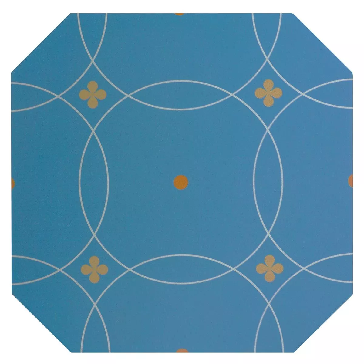 Campione Gres Porcellanato Piastrelle Genexia Decor Blu Ottagono 20x20cm