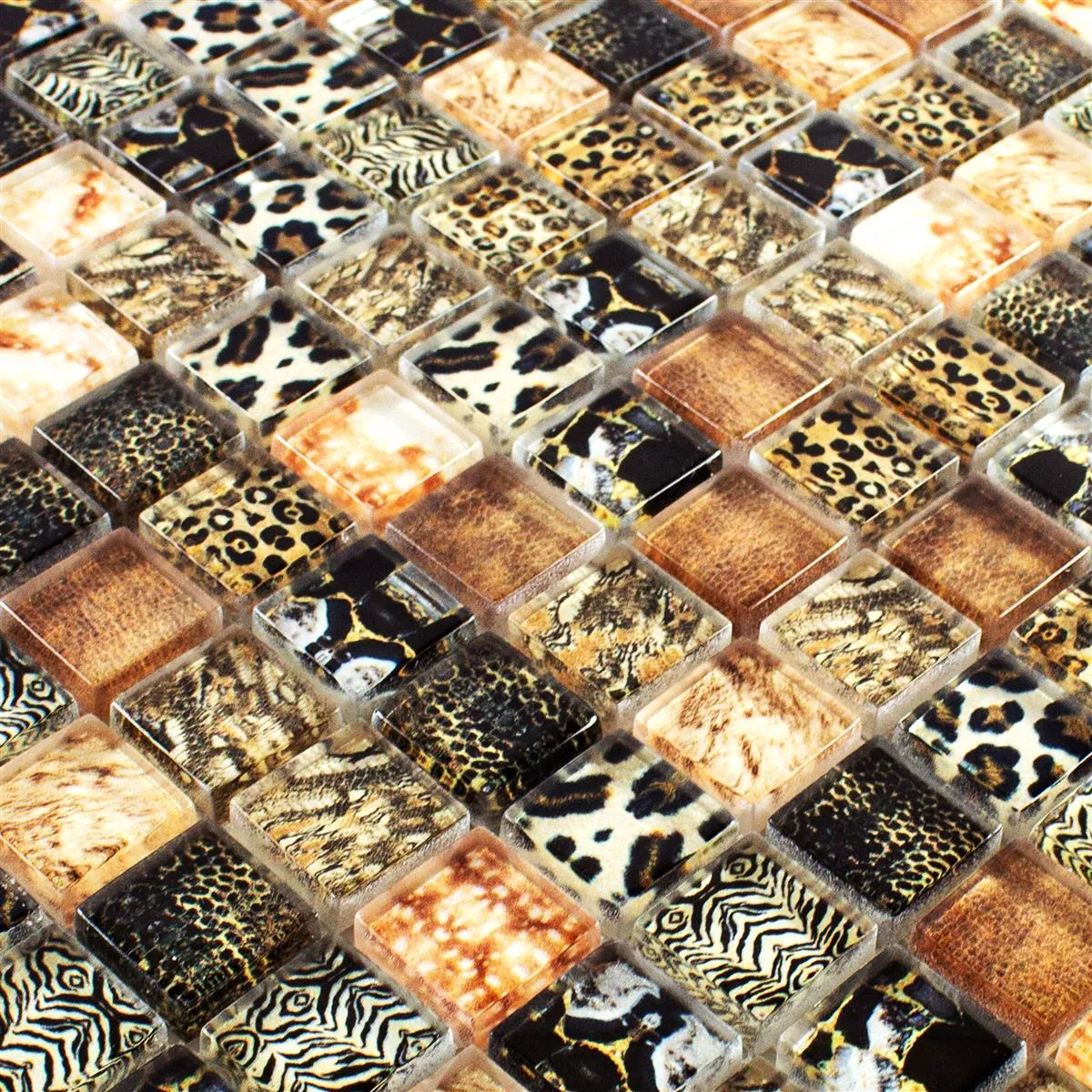 Mosaico Di Vetro Piastrelle Safari Marrone 23