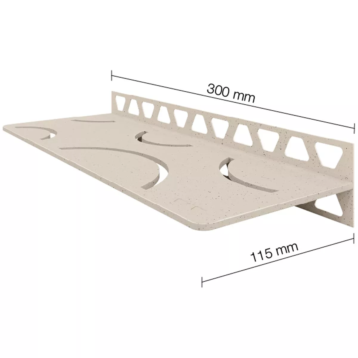 Mensola per doccia Mensola a muro Schlüter rettangolare 30x11,5 cm curva avorio