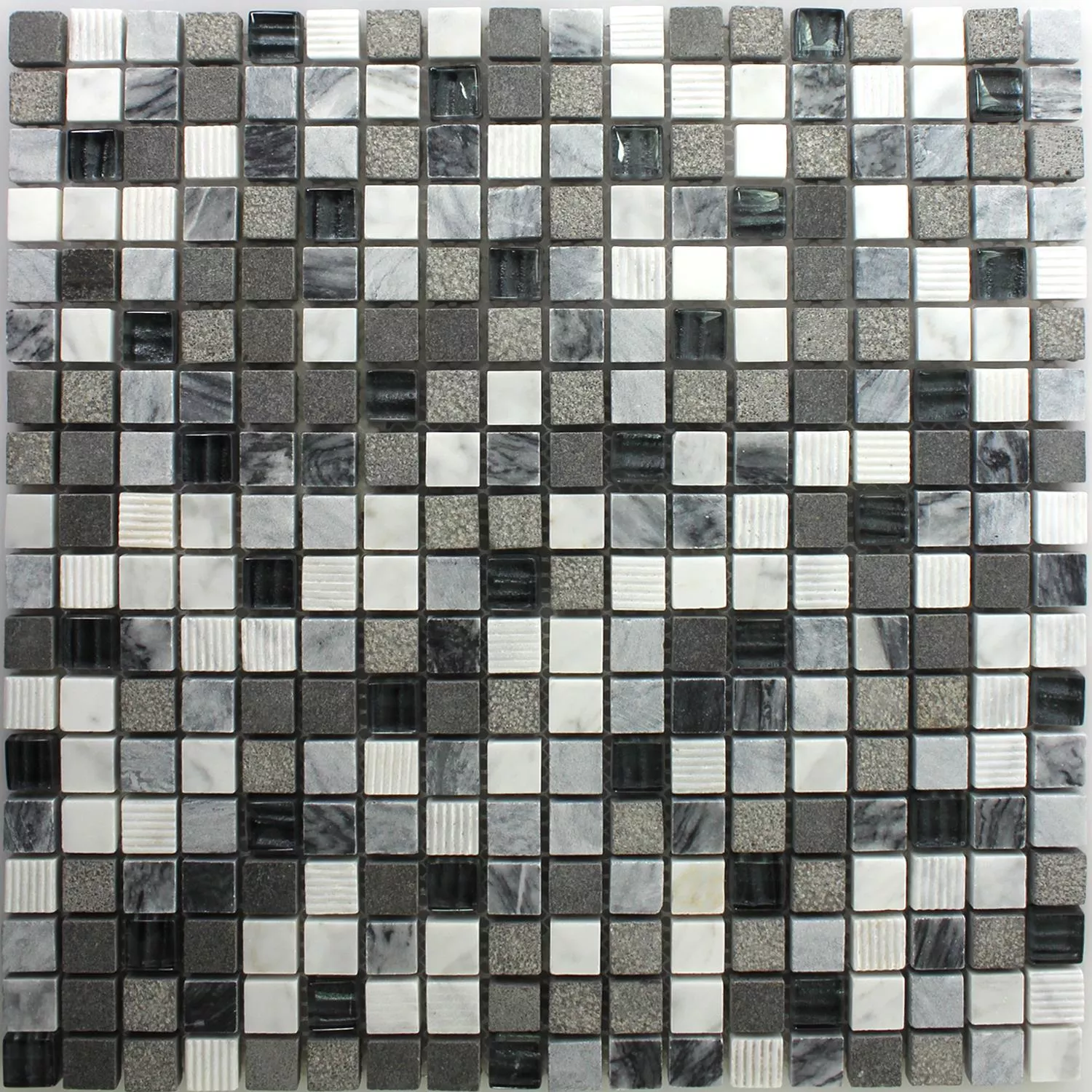 Campione Mosaico Vetro Pietra Naturale Kodiak Grigio Mix