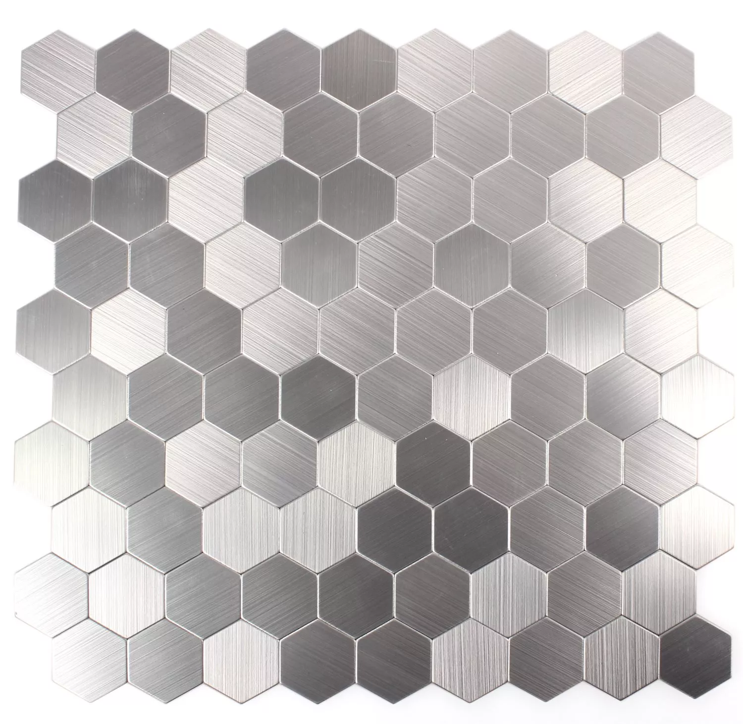 Campione Mosaico Metallo Autoadesivo Mikros Argento Hexagon