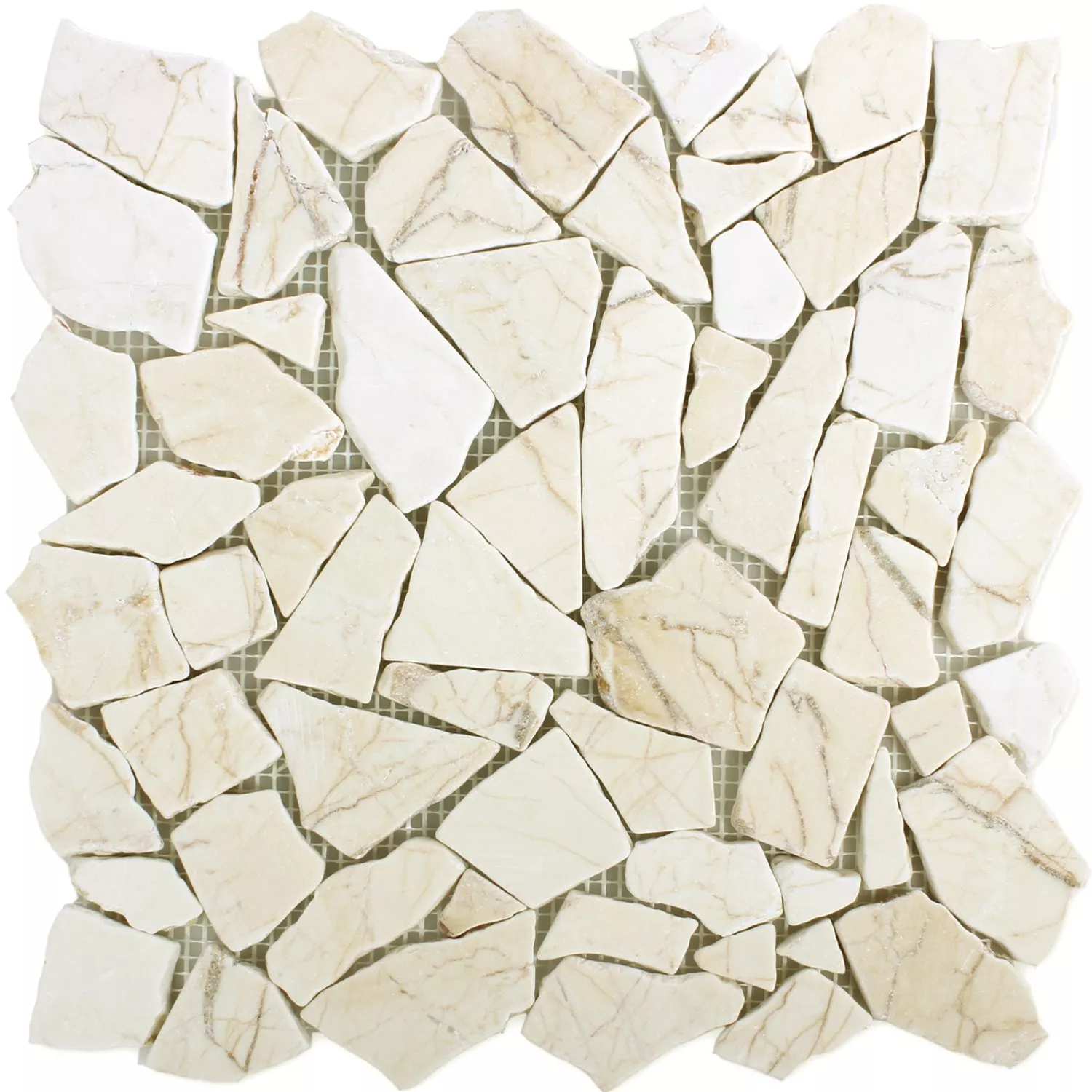 Mosaico Marmo Rotte Oroen Cream Lucidato