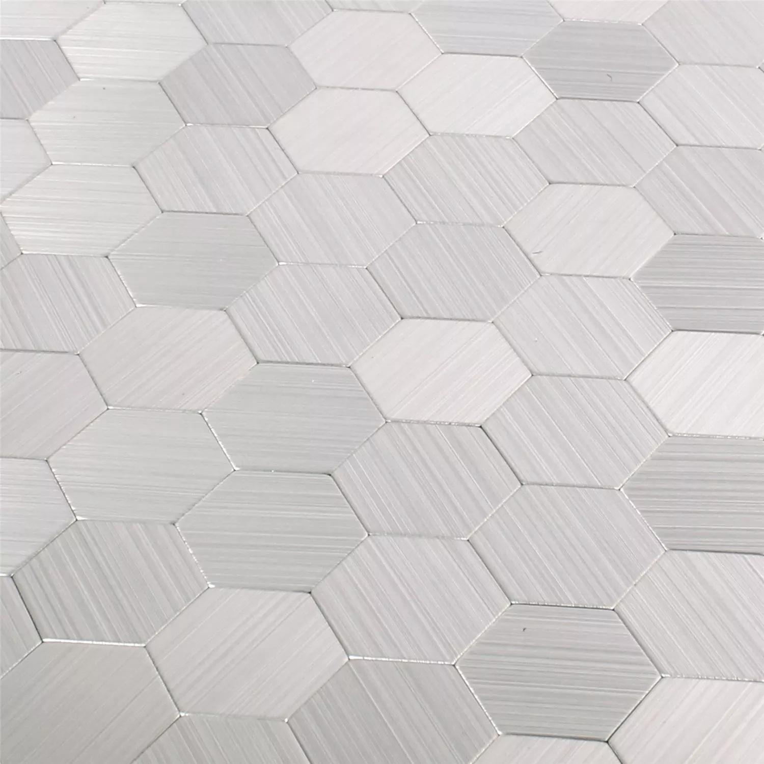 Mosaico Metallo Autoadesivo Mikros Argento Hexagon
