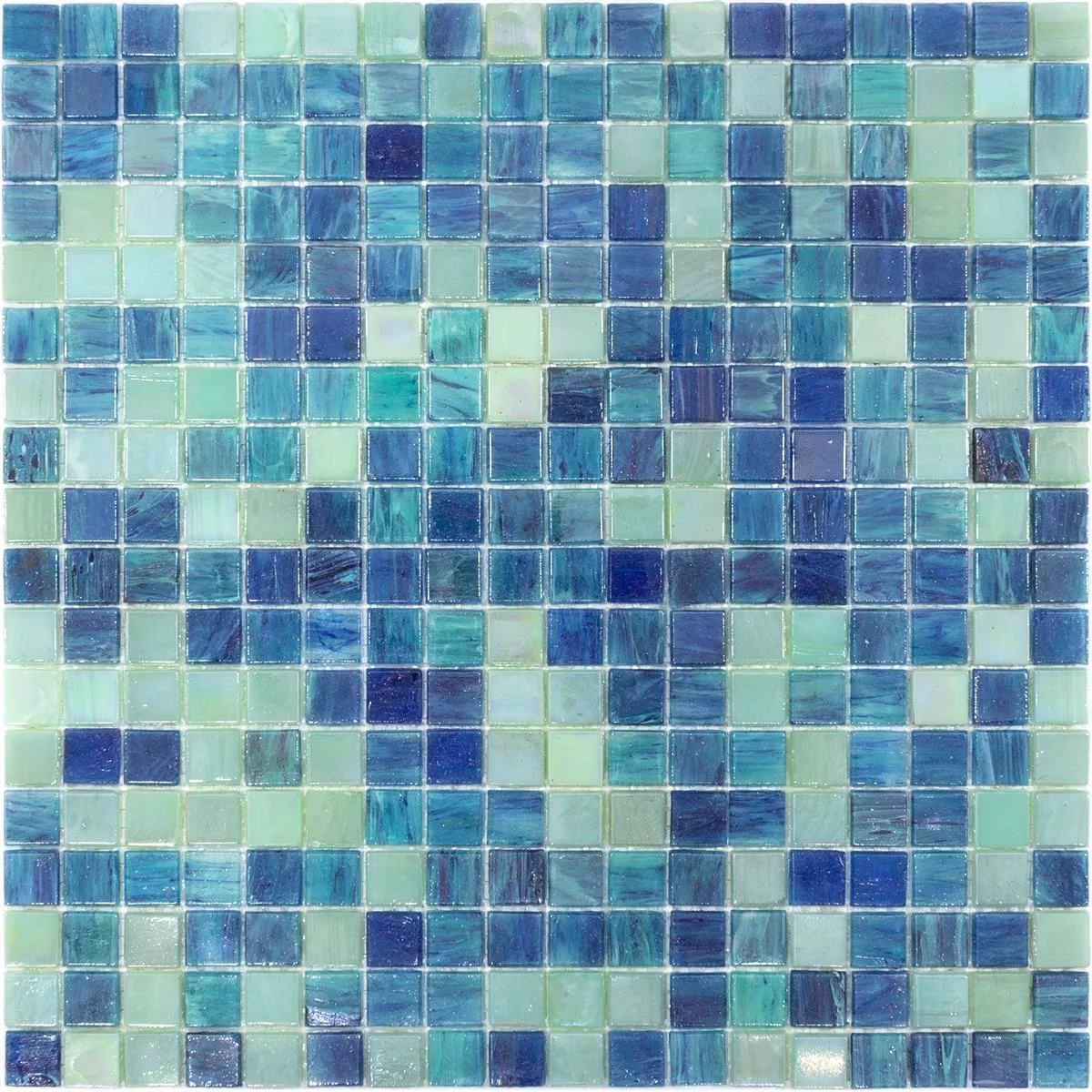 Campione Mosaico Di Vetro Piastrelle Carla Blu Turchese