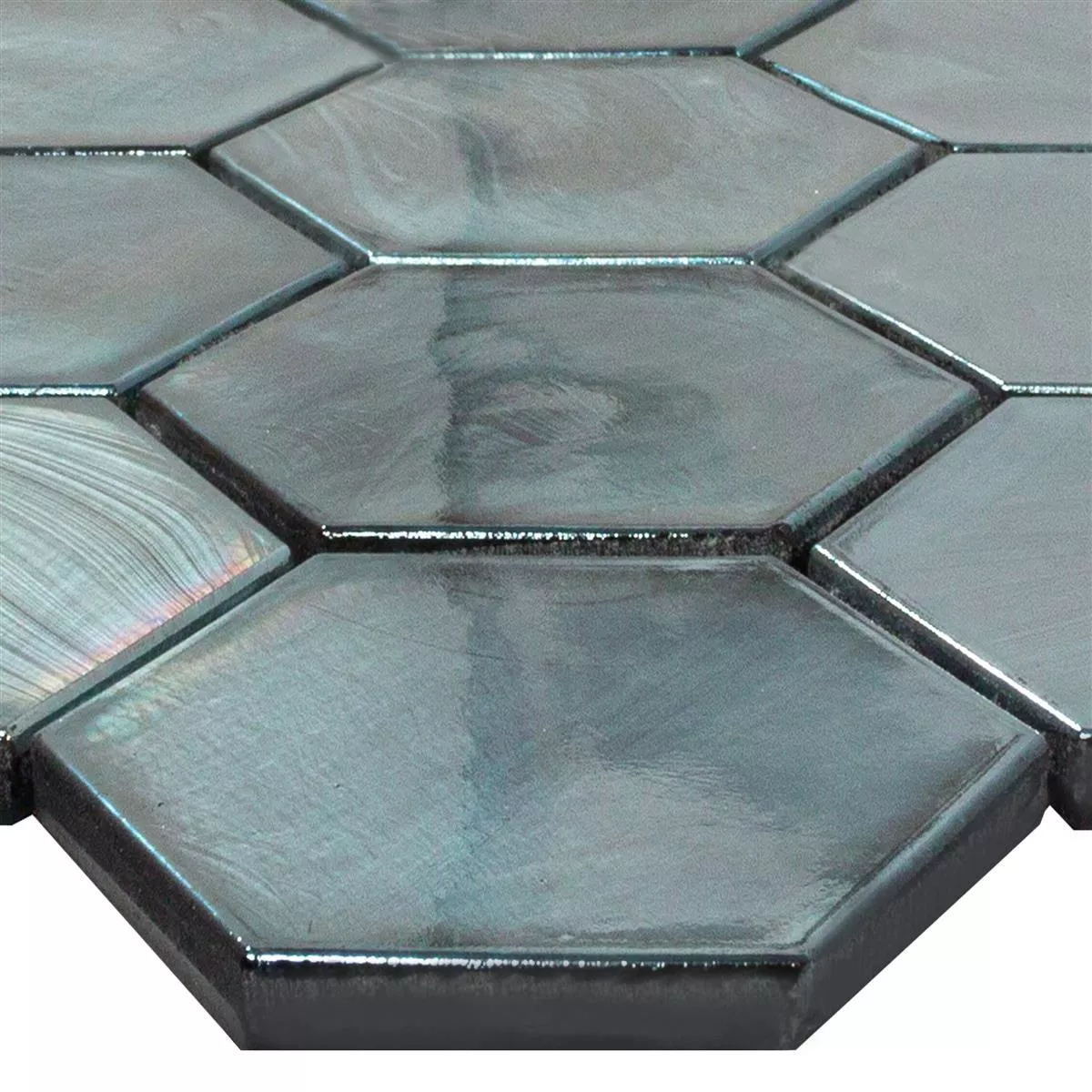 Mosaico Di Vetro Piastrelle Andalucia Esagono Nero Mosaico Di Vetro Piastrelle Andalucia Esagono Nero