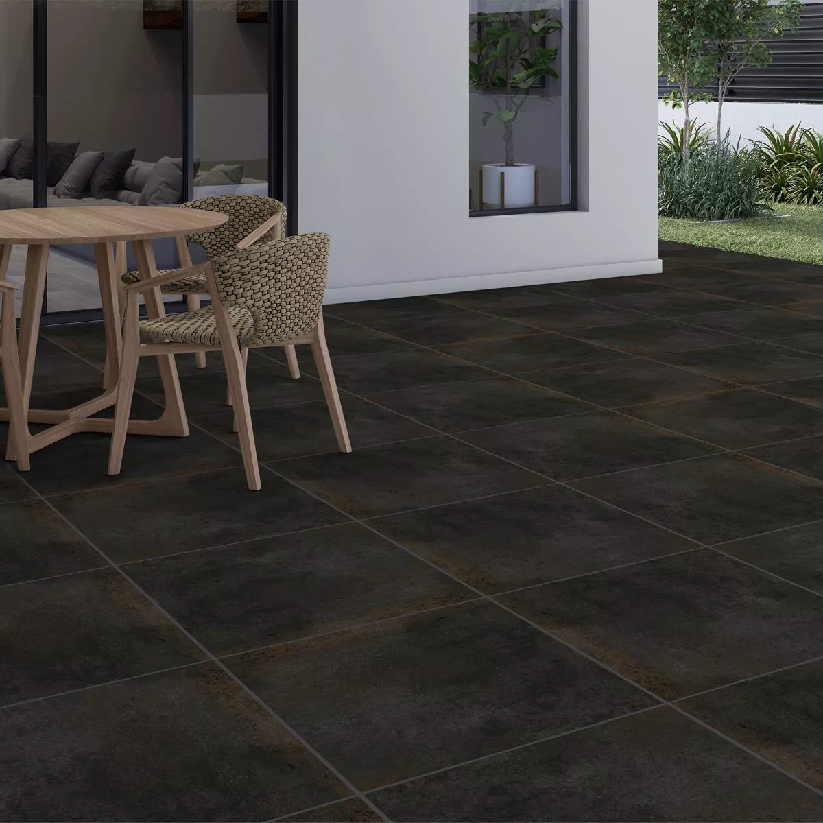 Piastrella Esterni Gres Porcellanato Belfield Antracite 60x60x2 cm