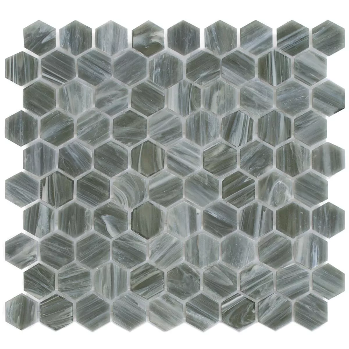Mosaico Di Vetro Piastrelle Trend-Vi Esagono 216 Grigio