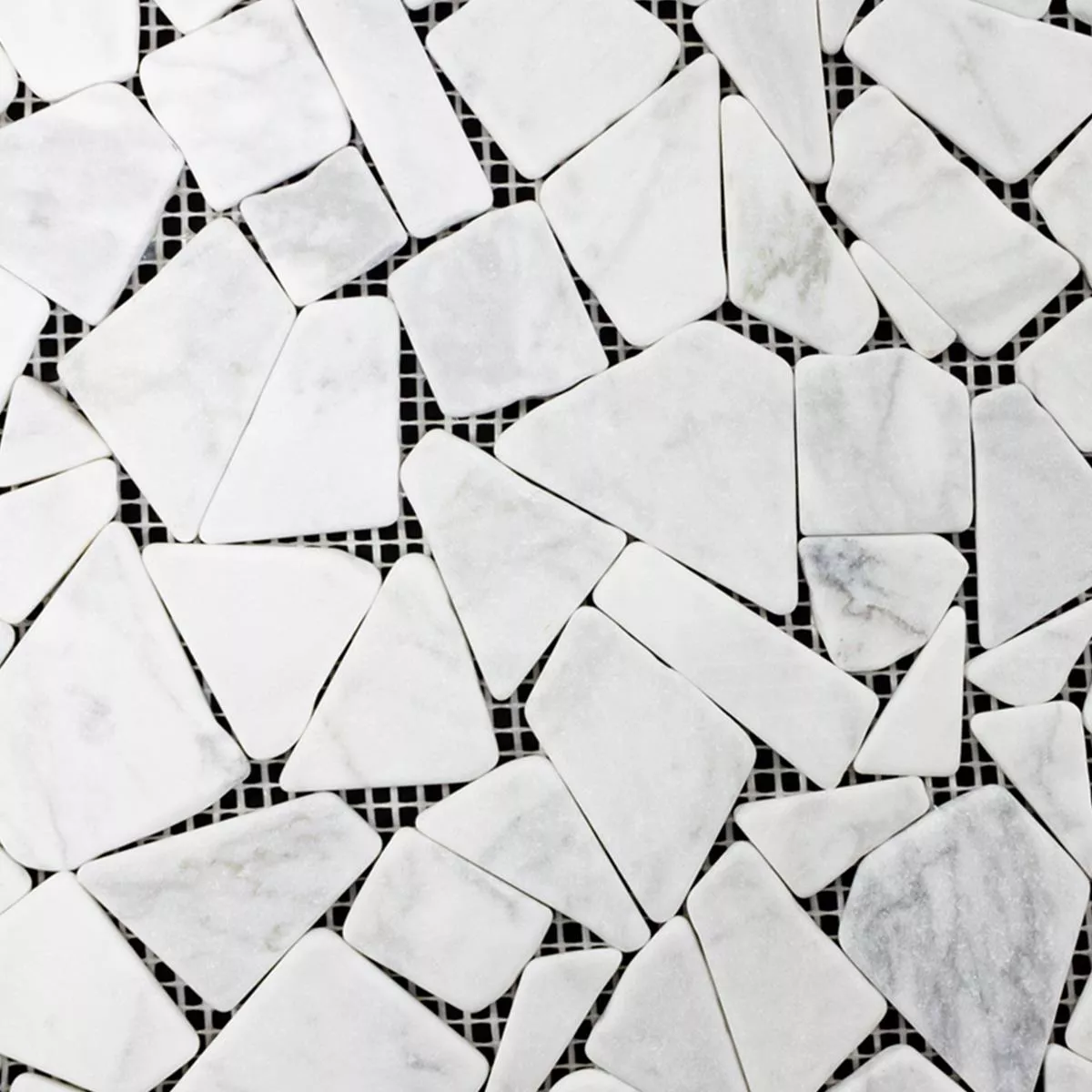 Marmo Rotte Mosaico Mareblu Carrara Bianco
