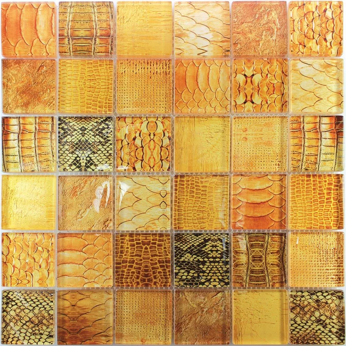 Campione Mosaico Di Vetro Piastrelle Python Arancione