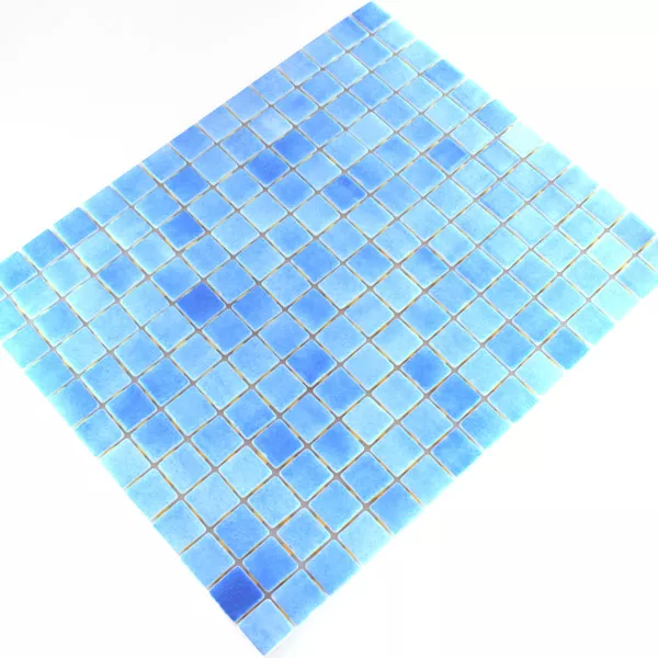 Campione Vetro Piscina Mosaico  Blu Chiaro Mix