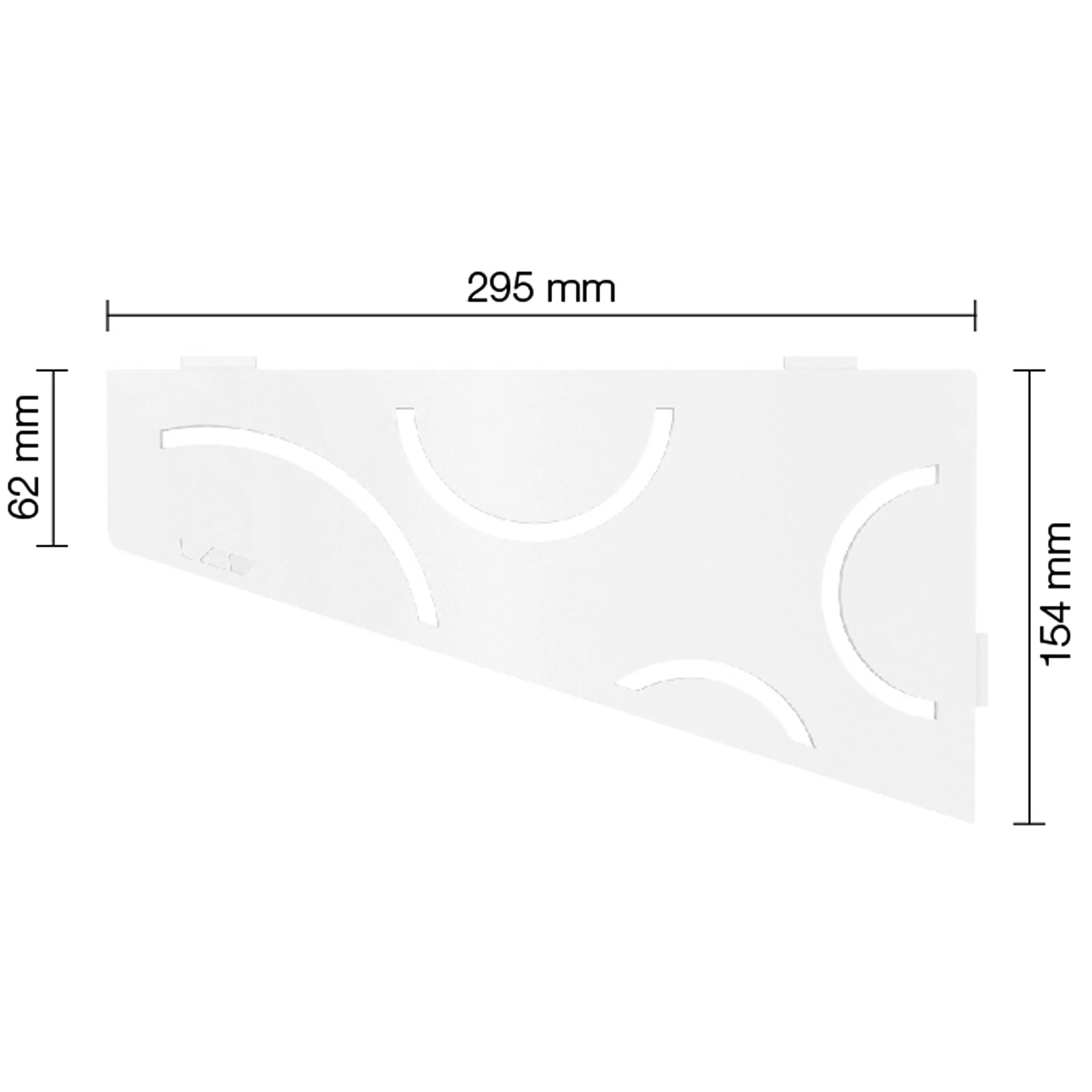 Mensola a muro Mensola per doccia Schlüter quadrata 15,4x29,5 cm Curva bianca