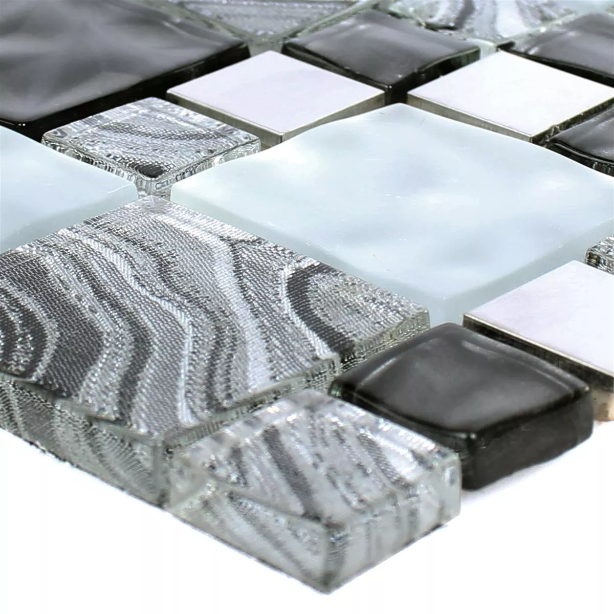 Vetro Metallo Mosaico Zadar Grigio Nero