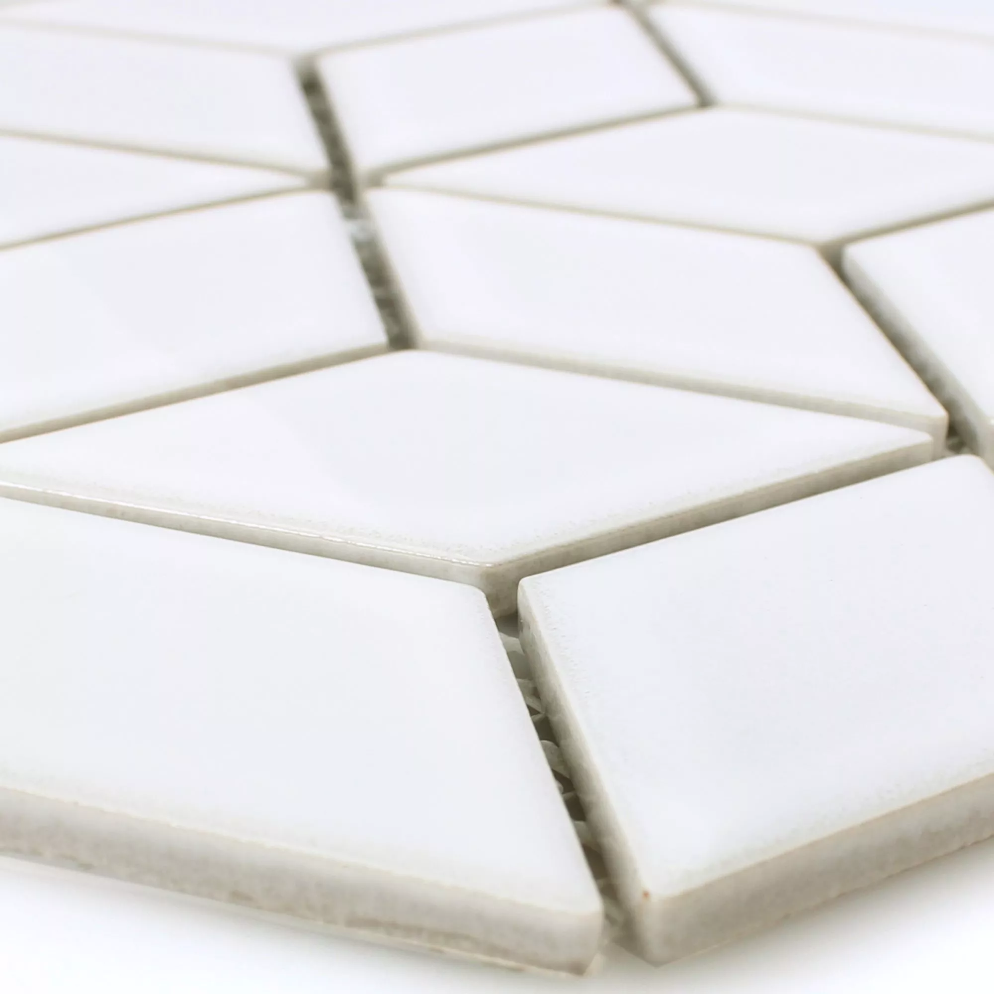 Ceramica Mosaico Cavalier 3D Dadi Bianco Lucida