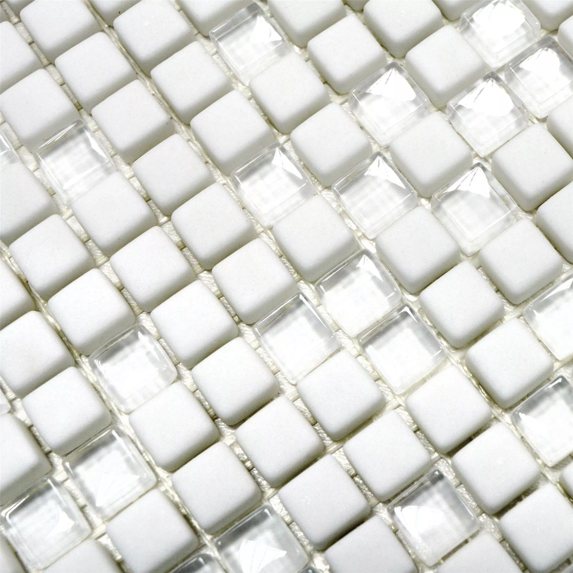 Campione Mosaico Di Vetro Piastrella Kassandra Bianco Opaco