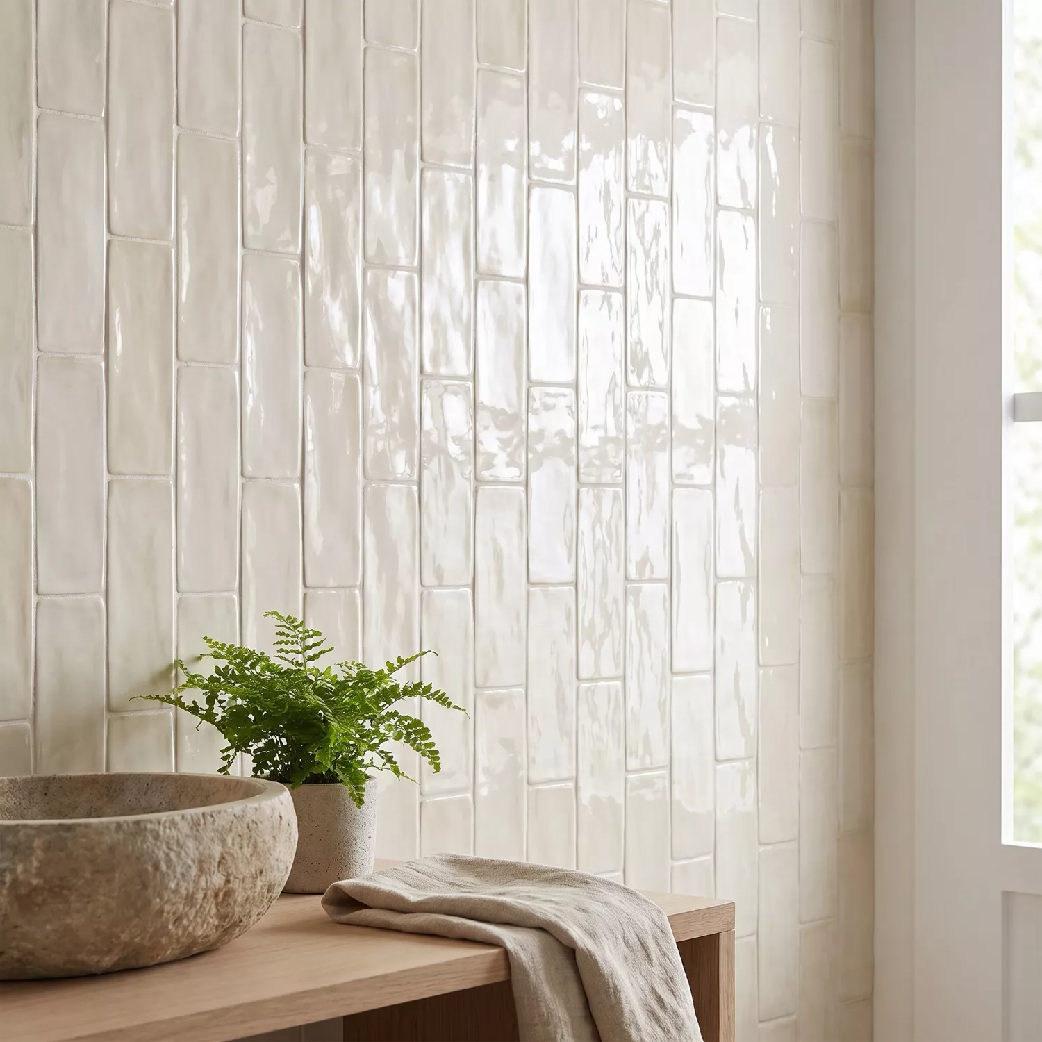Celaya Beige Lucida Rustico 7,5x15 cm Crema